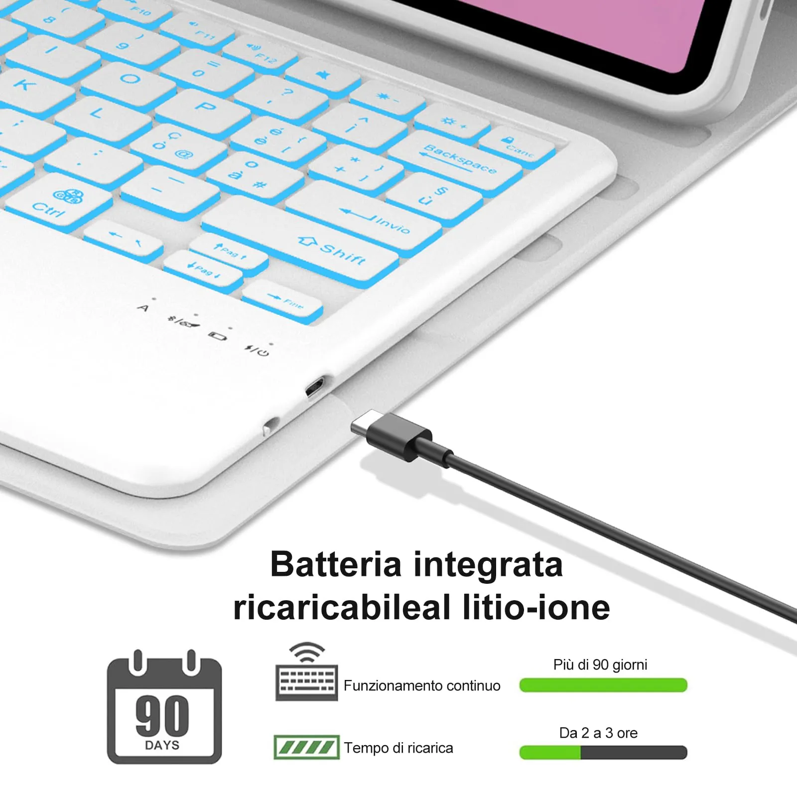 FOGARI Per Lenovo Idea Tab Pro 2025 12.7 Pollici Cover Tastiera - immagine 4