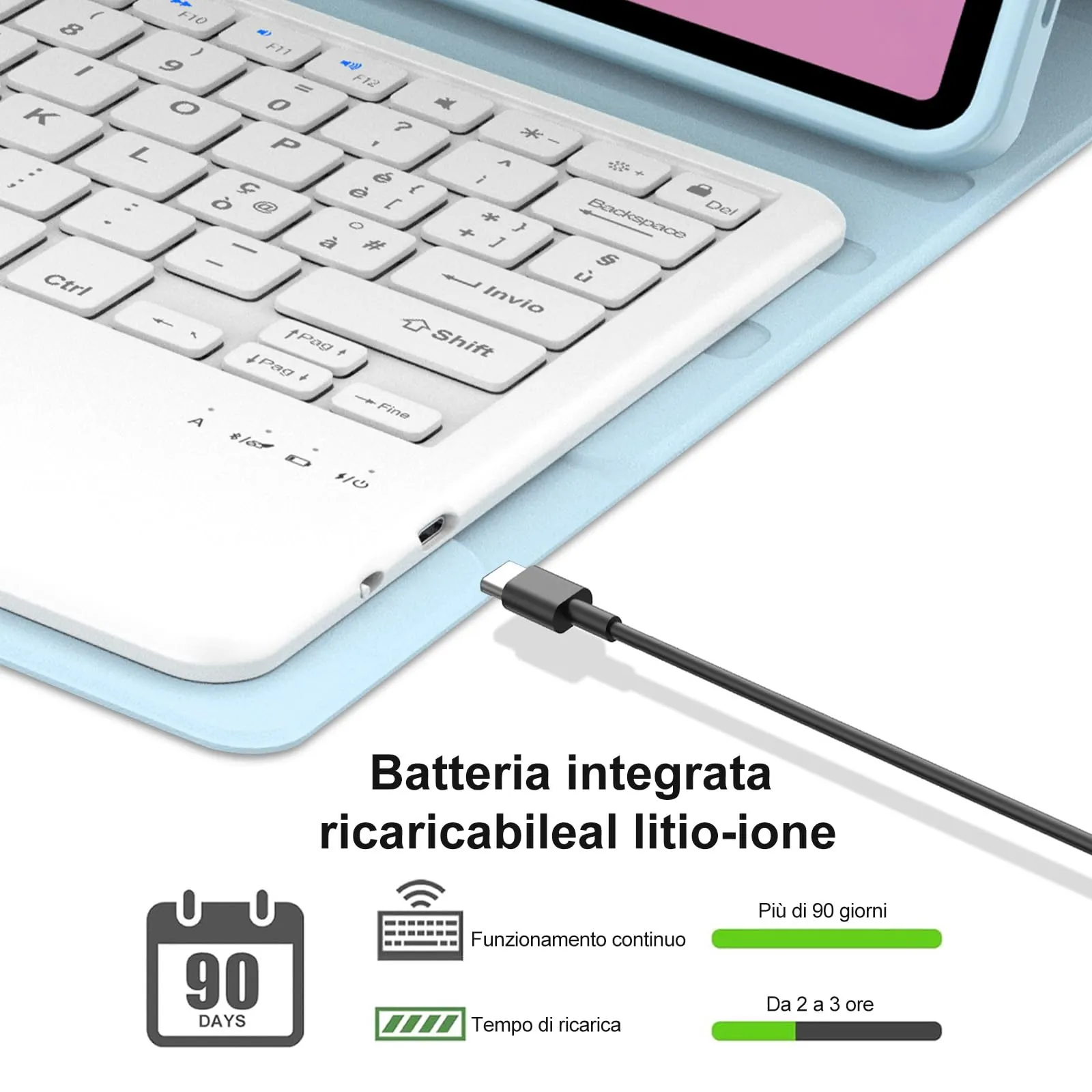FOGARI Per Lenovo Idea Tab Pro 2025 12.7 Pollici Cover Tastiera - immagine 4