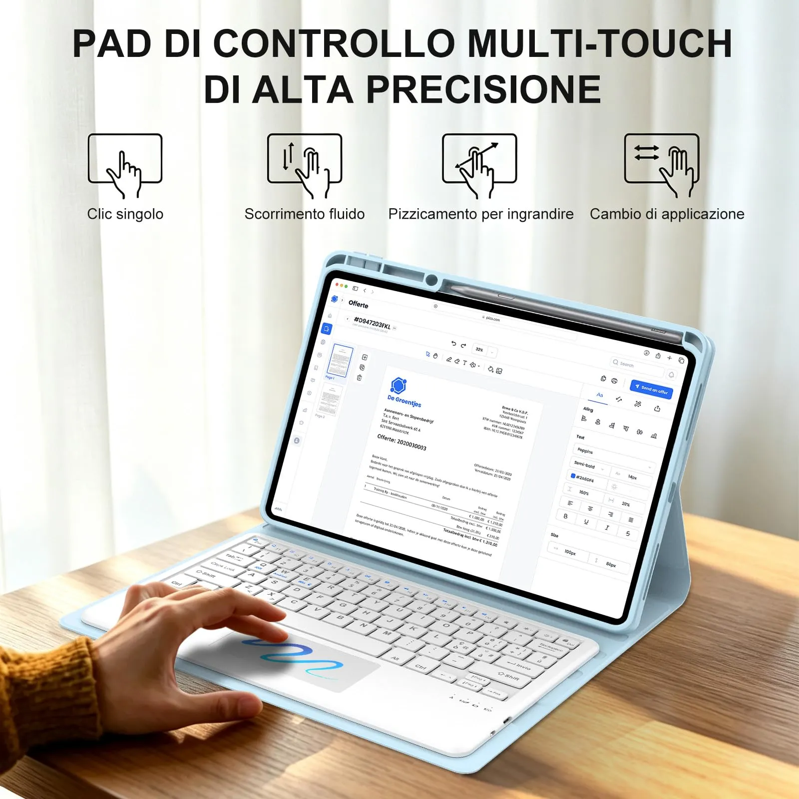 FOGARI Per Lenovo Idea Tab Pro 2025 12.7 Pollici Cover Tastiera - immagine 5