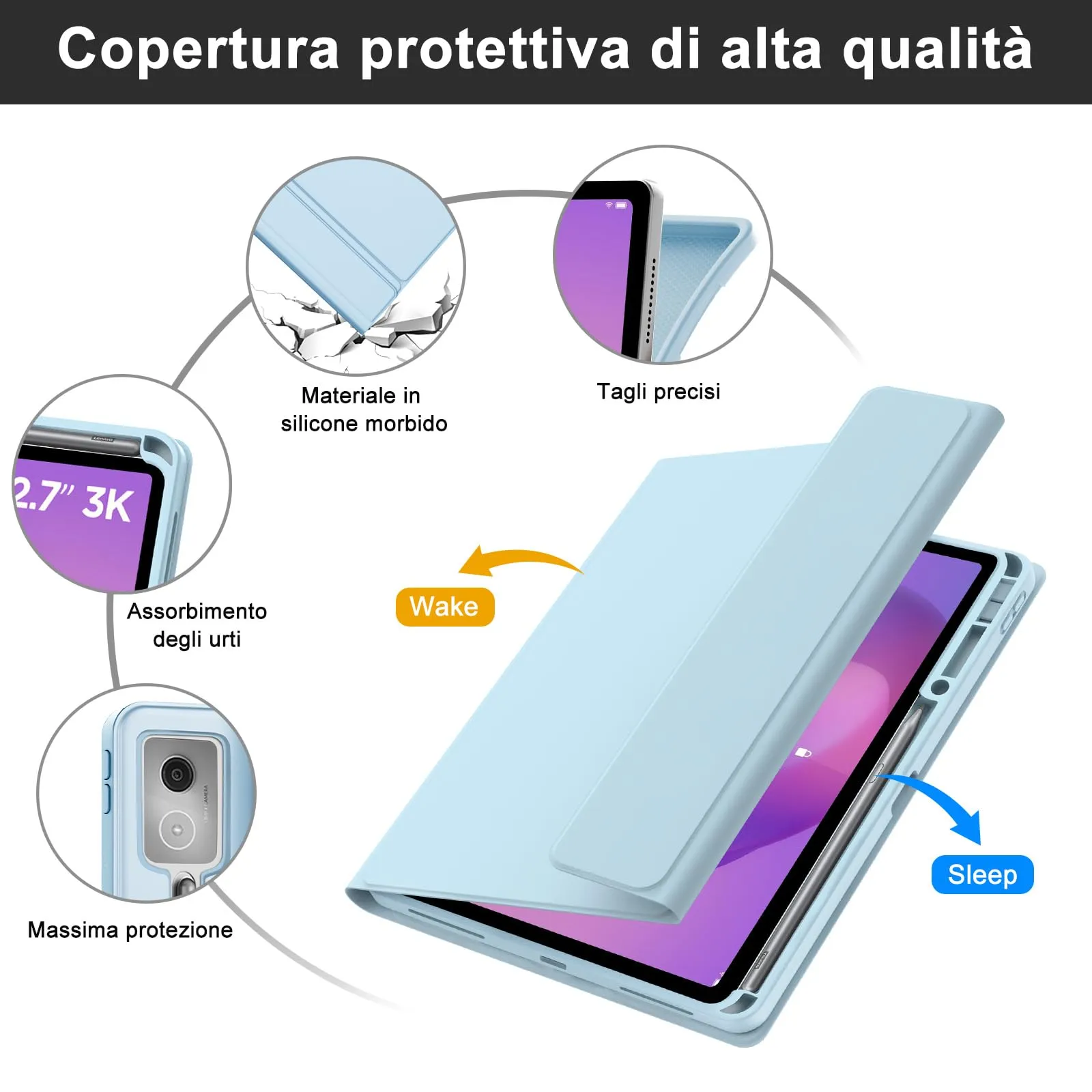 FOGARI Per Lenovo Idea Tab Pro 2025 12.7 Pollici Cover Tastiera - immagine 6