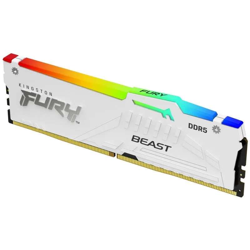 Kingston Fury Beast DDR5 RGB 6000MHz 16GB CL36 AMD EXPO Bianco - immagine 1