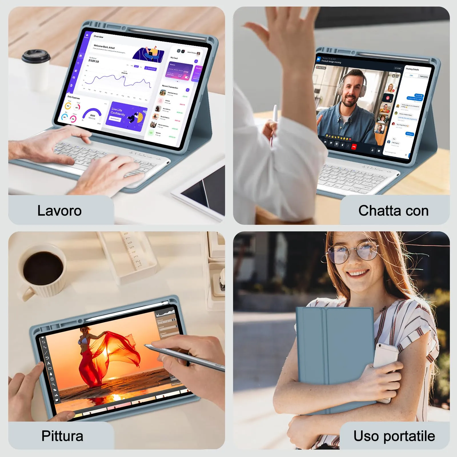 FOGARI Per Lenovo Idea Tab Pro 2025 12.7 Pollici Cover Tastiera - immagine 8