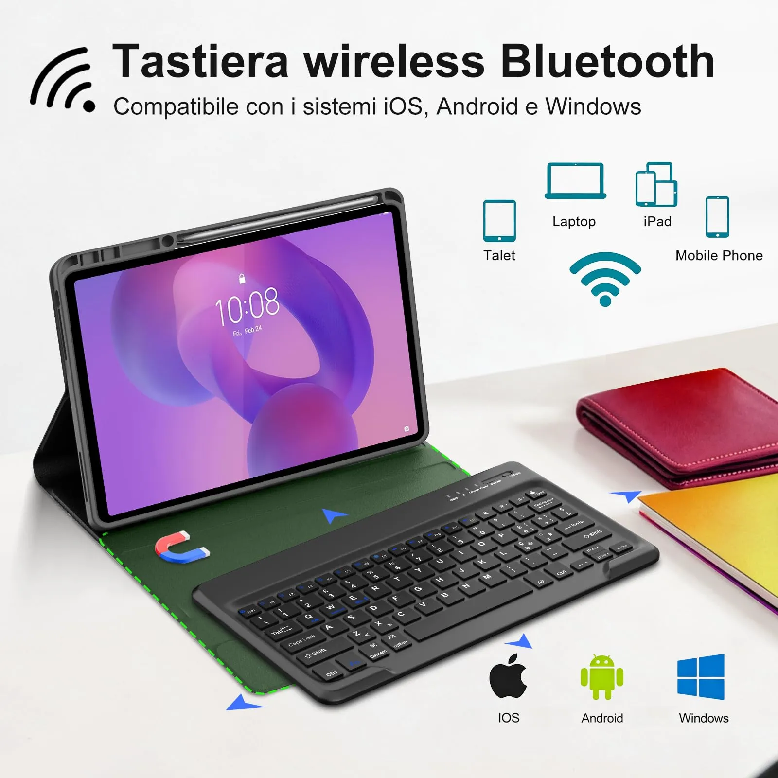 FOGARI Per Lenovo Idea Tab Pro 2025 12.7 Pollici Cover Tastiera - immagine 3