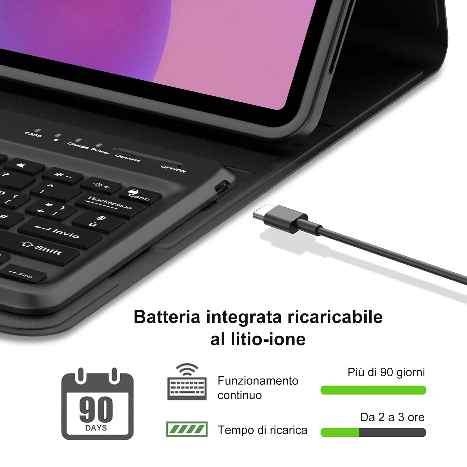 FOGARI Per Lenovo Idea Tab Pro 2025 12.7 Pollici Cover Tastiera - immagine 4
