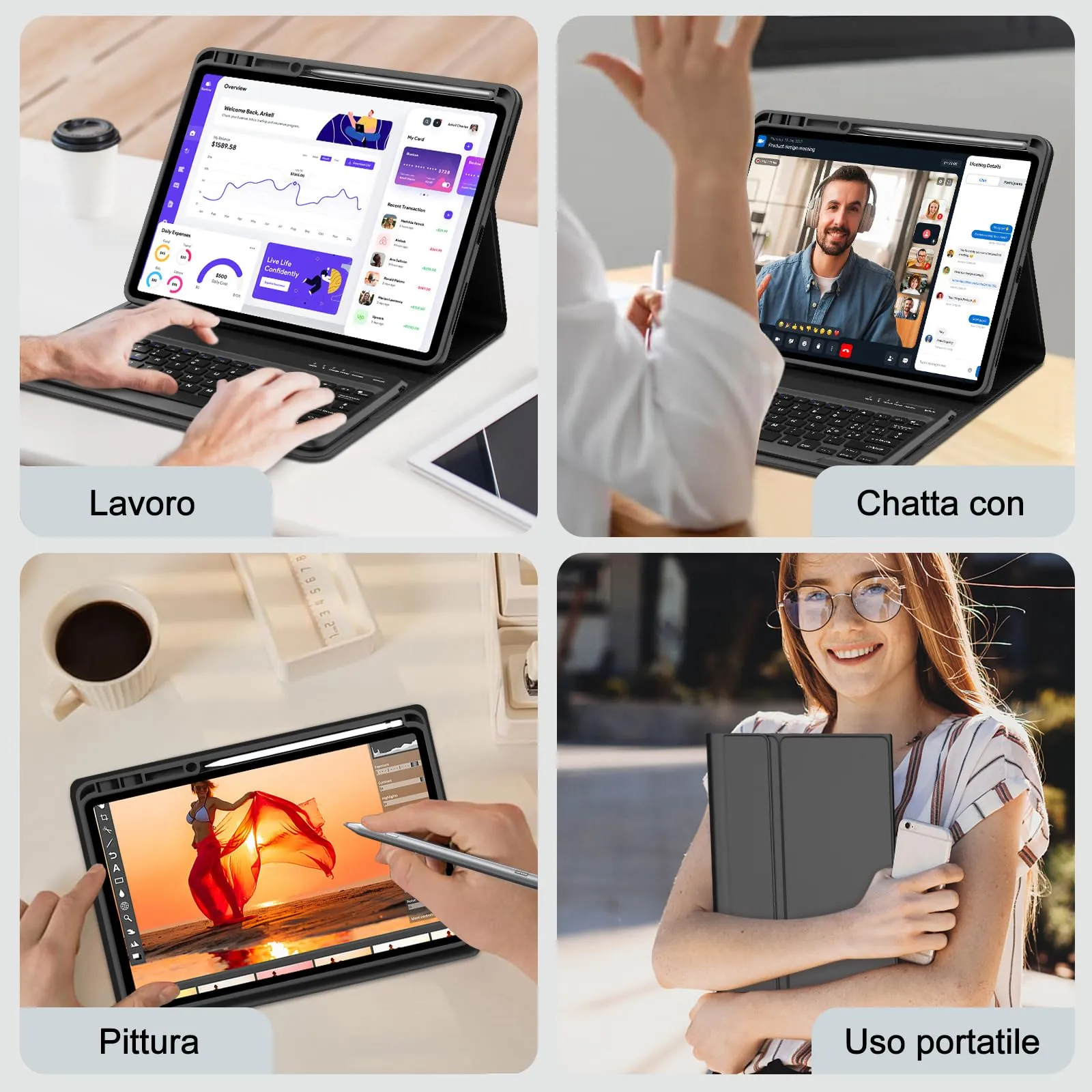 FOGARI Per Lenovo Idea Tab Pro 2025 12.7 Pollici Cover Tastiera - immagine 8