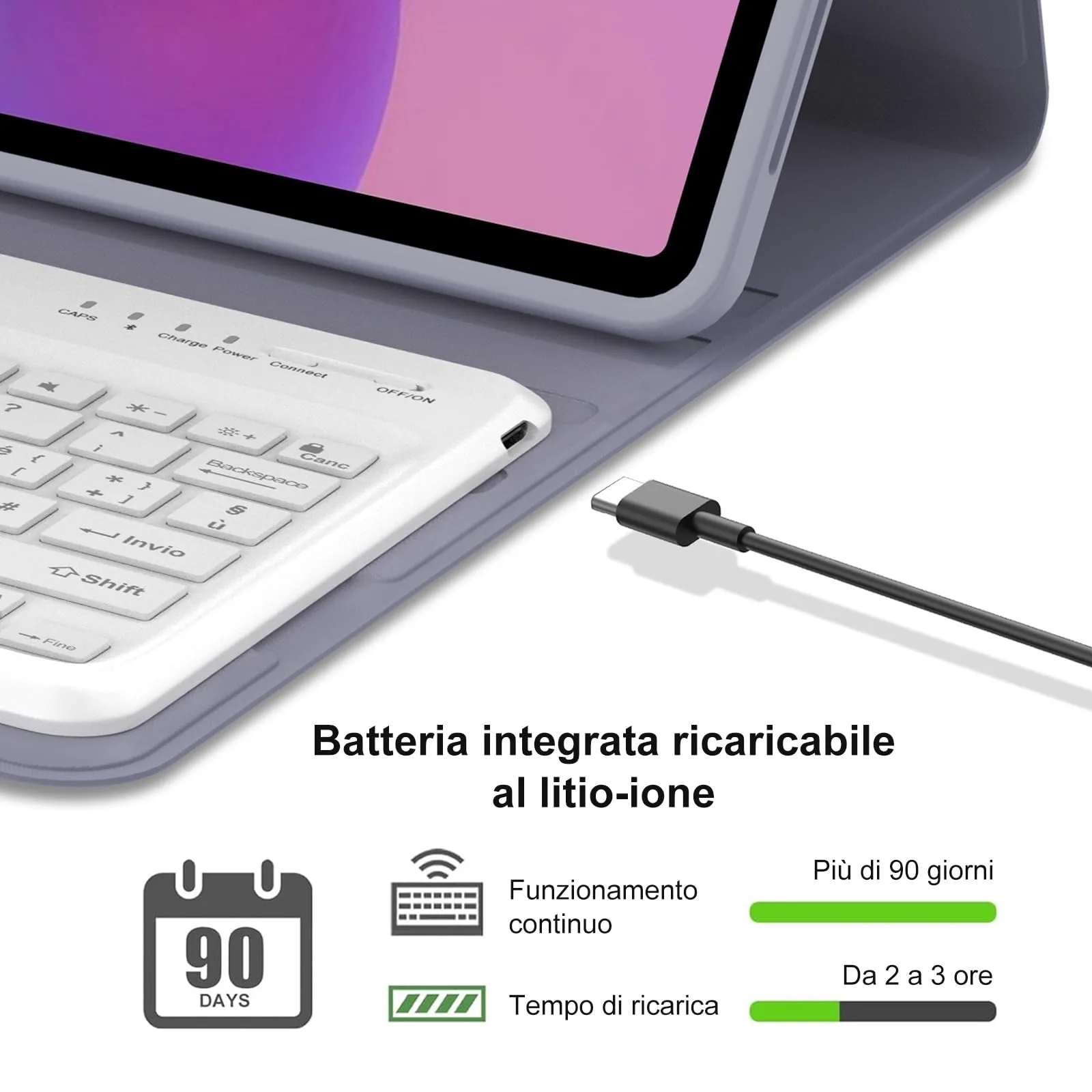 FOGARI Per Lenovo Idea Tab Pro 2025 12.7 Pollici Cover Tastiera - immagine 4