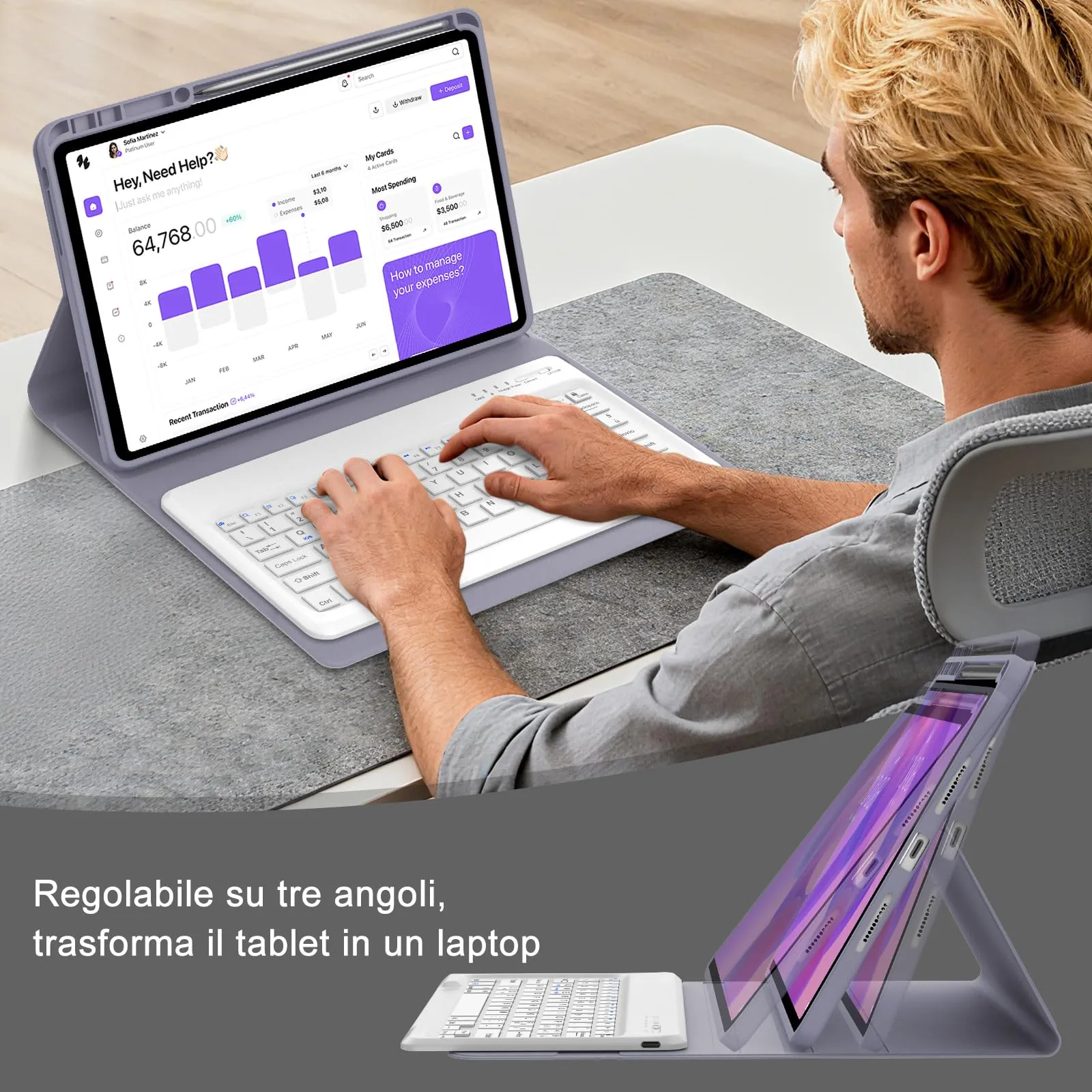 FOGARI Per Lenovo Idea Tab Pro 2025 12.7 Pollici Cover Tastiera - immagine 7
