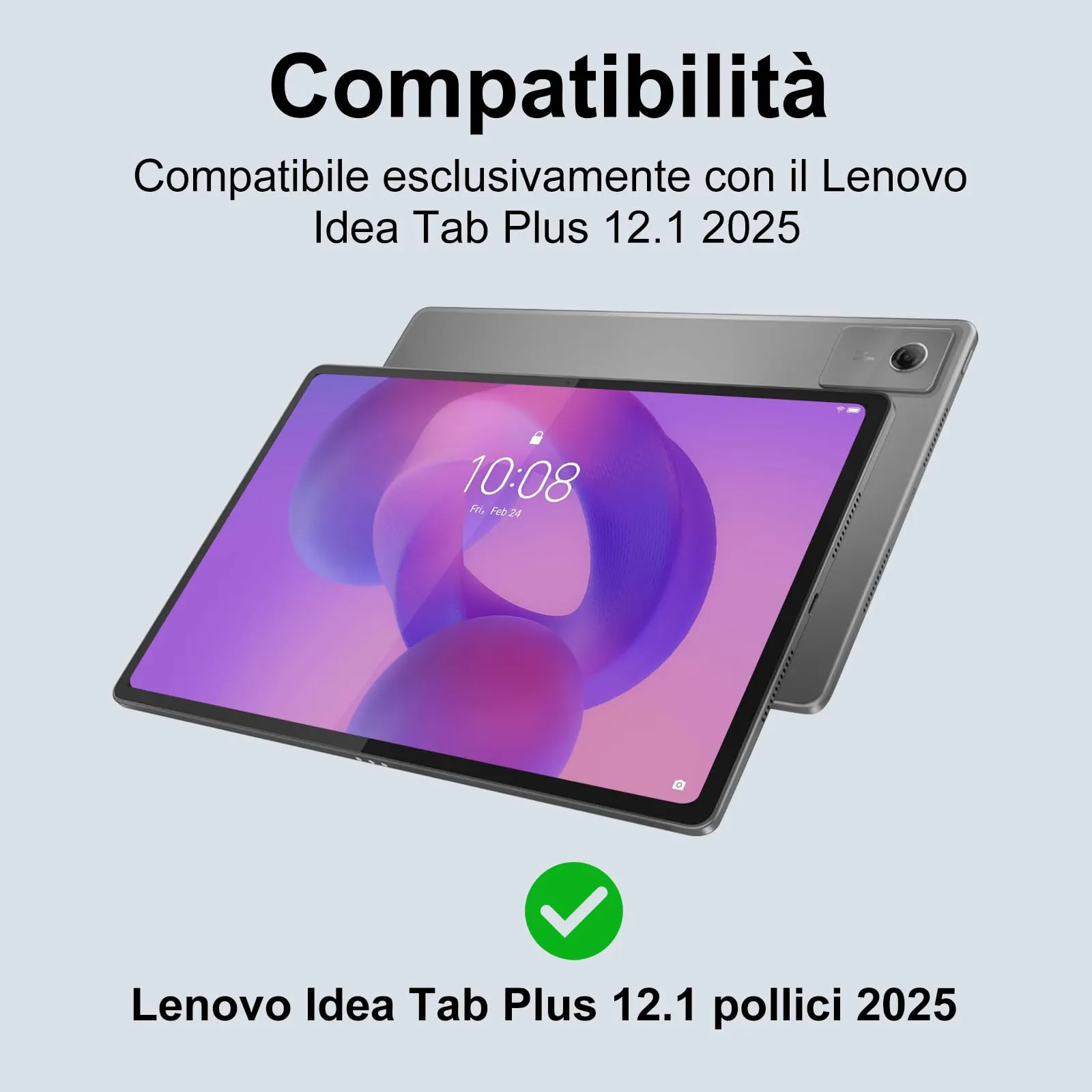 Per Lenovo Idea Tab Plus 2025 12.1 Pollici Cover Tastiera - immagine 2