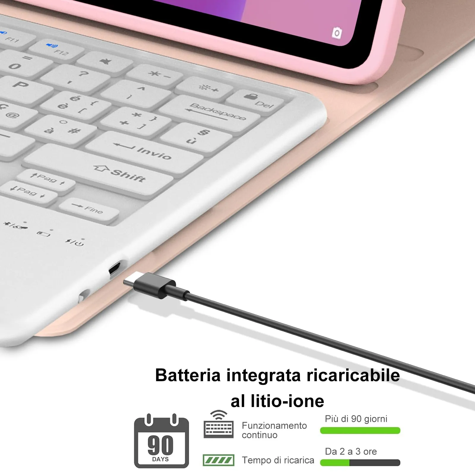 Per Lenovo Idea Tab Plus 2025 12.1 Pollici Cover Tastiera - immagine 4