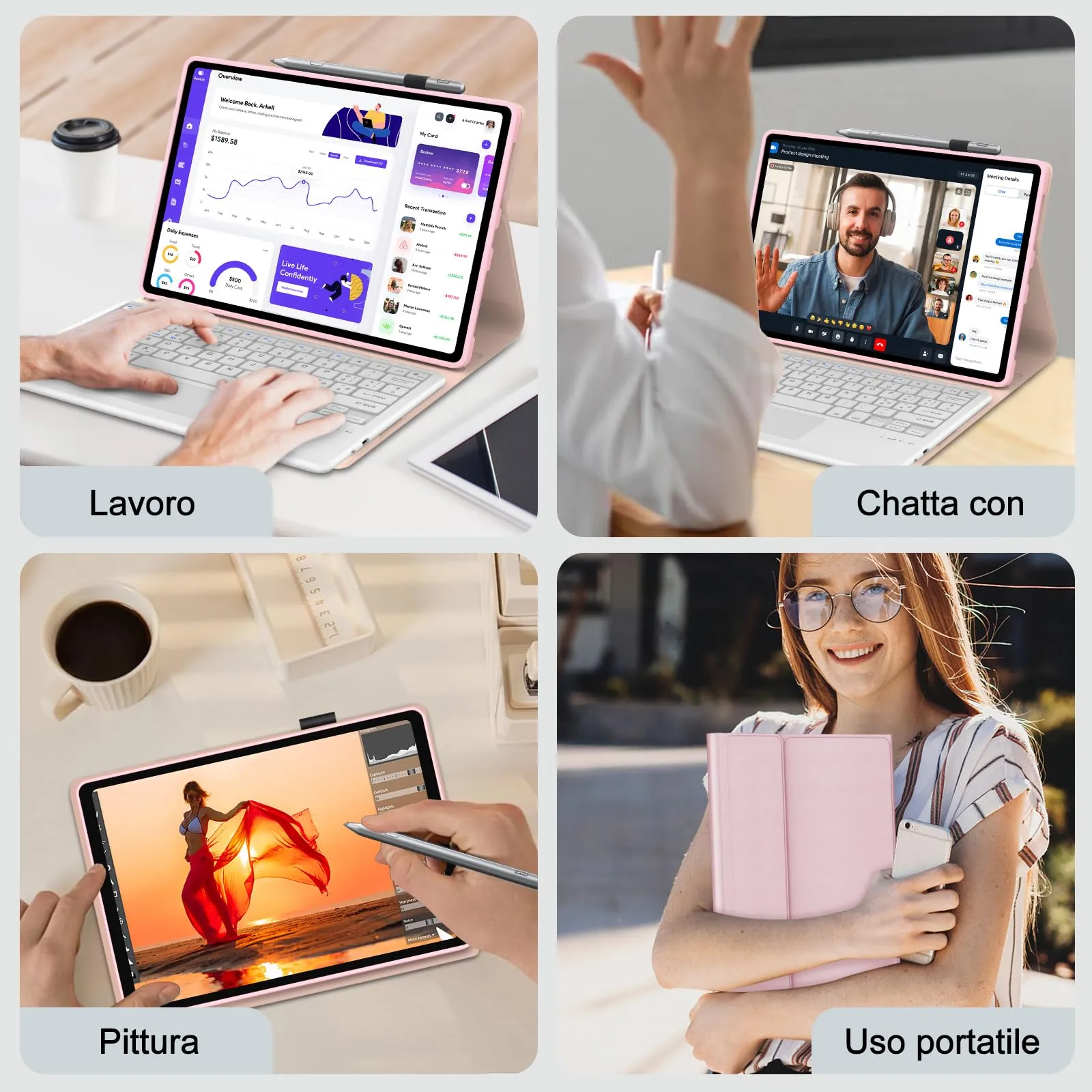 Per Lenovo Idea Tab Plus 2025 12.1 Pollici Cover Tastiera - immagine 9