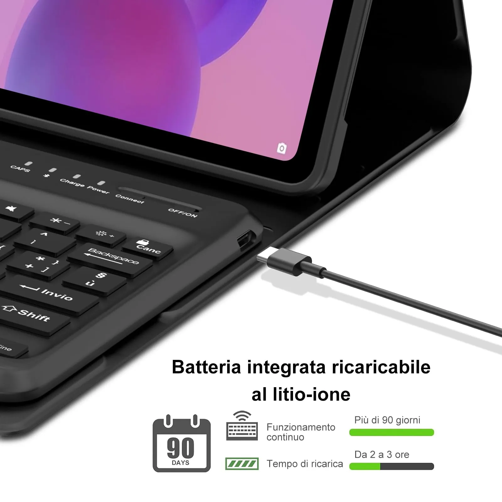 FOGARI Per Lenovo Idea Tab Plus 2025 12.1 Pollici Cover Tastiera - immagine 4