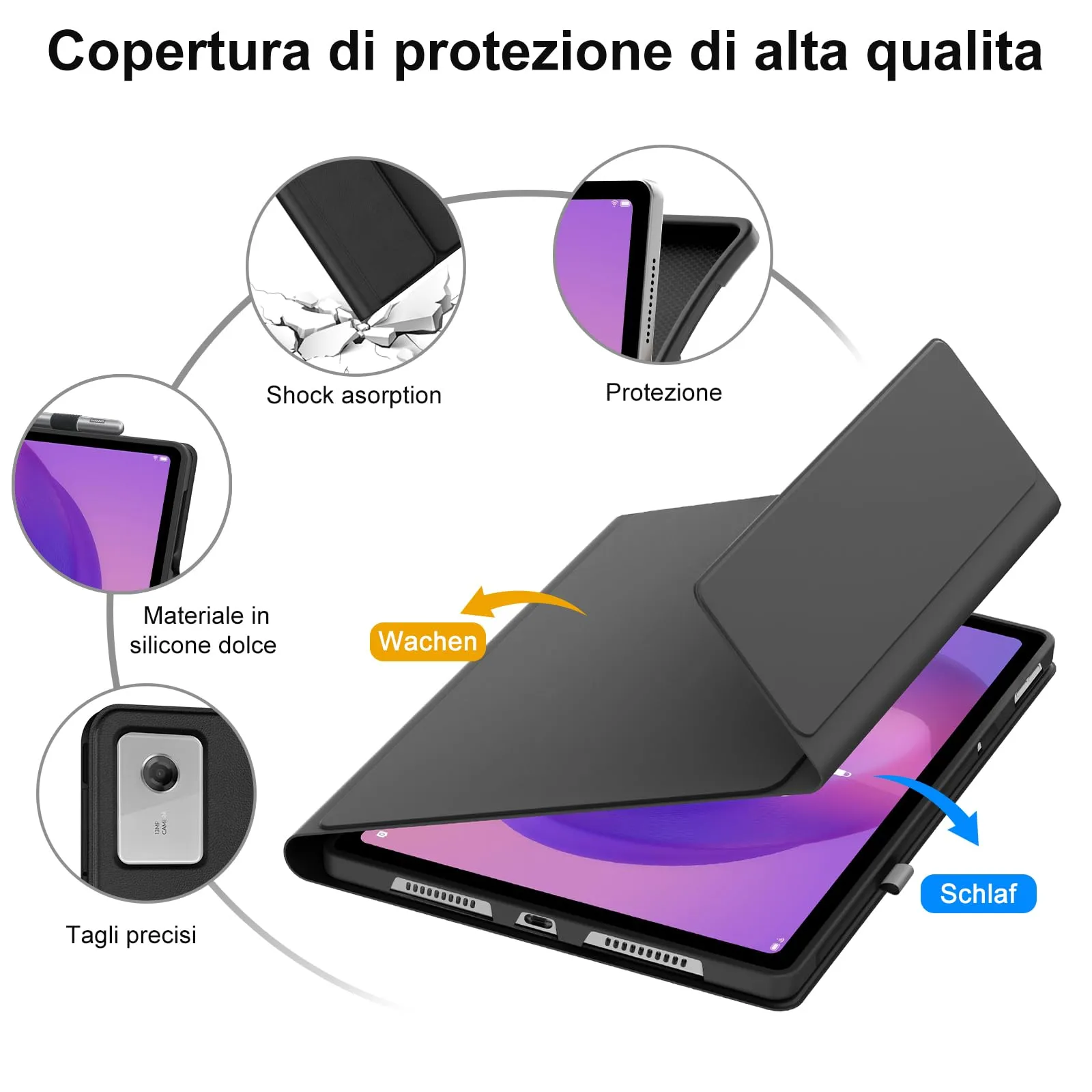 FOGARI Per Lenovo Idea Tab Plus 2025 12.1 Pollici Cover Tastiera - immagine 5