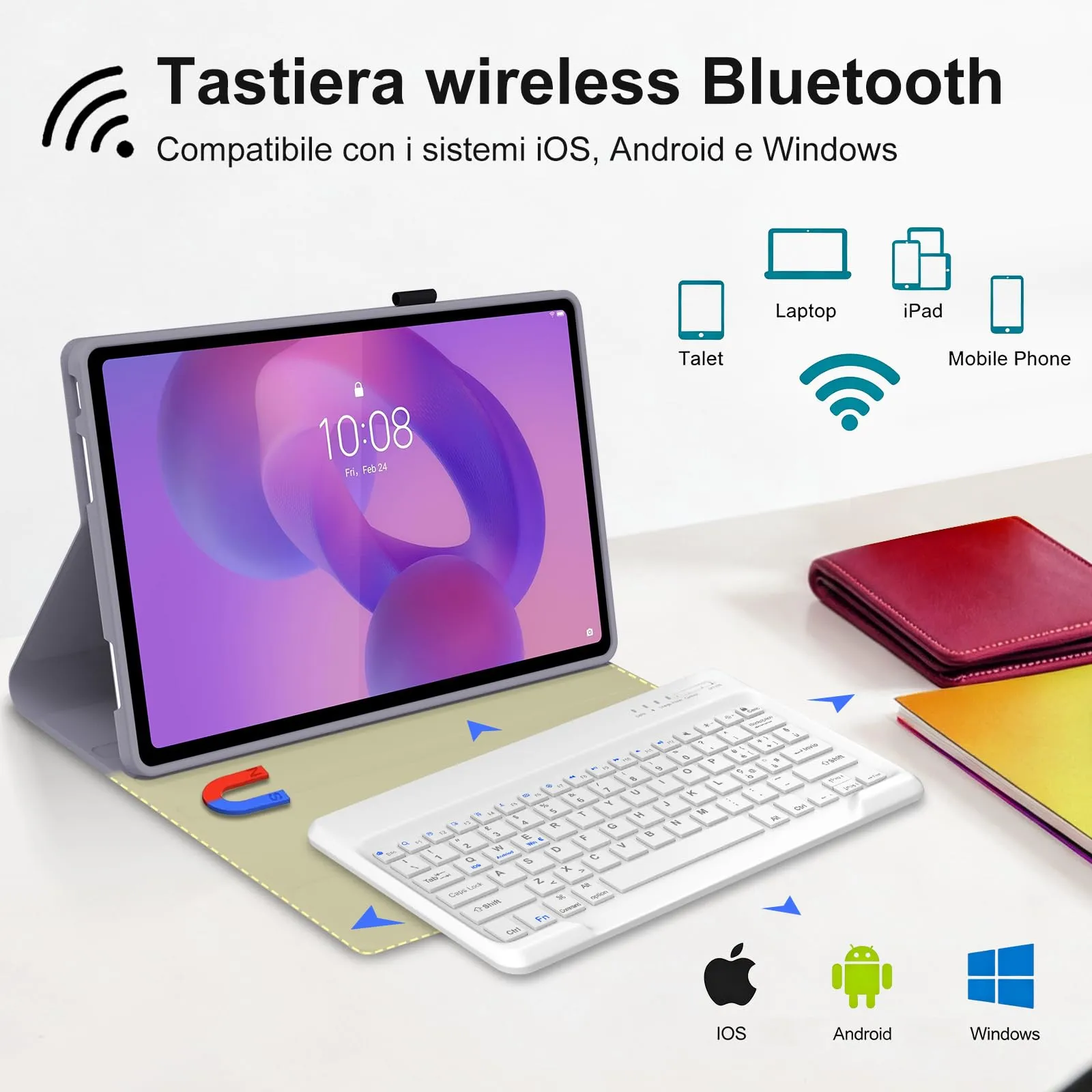FOGARI Per Lenovo Idea Tab Plus 2025 12.1 Pollici Cover Tastiera - immagine 3