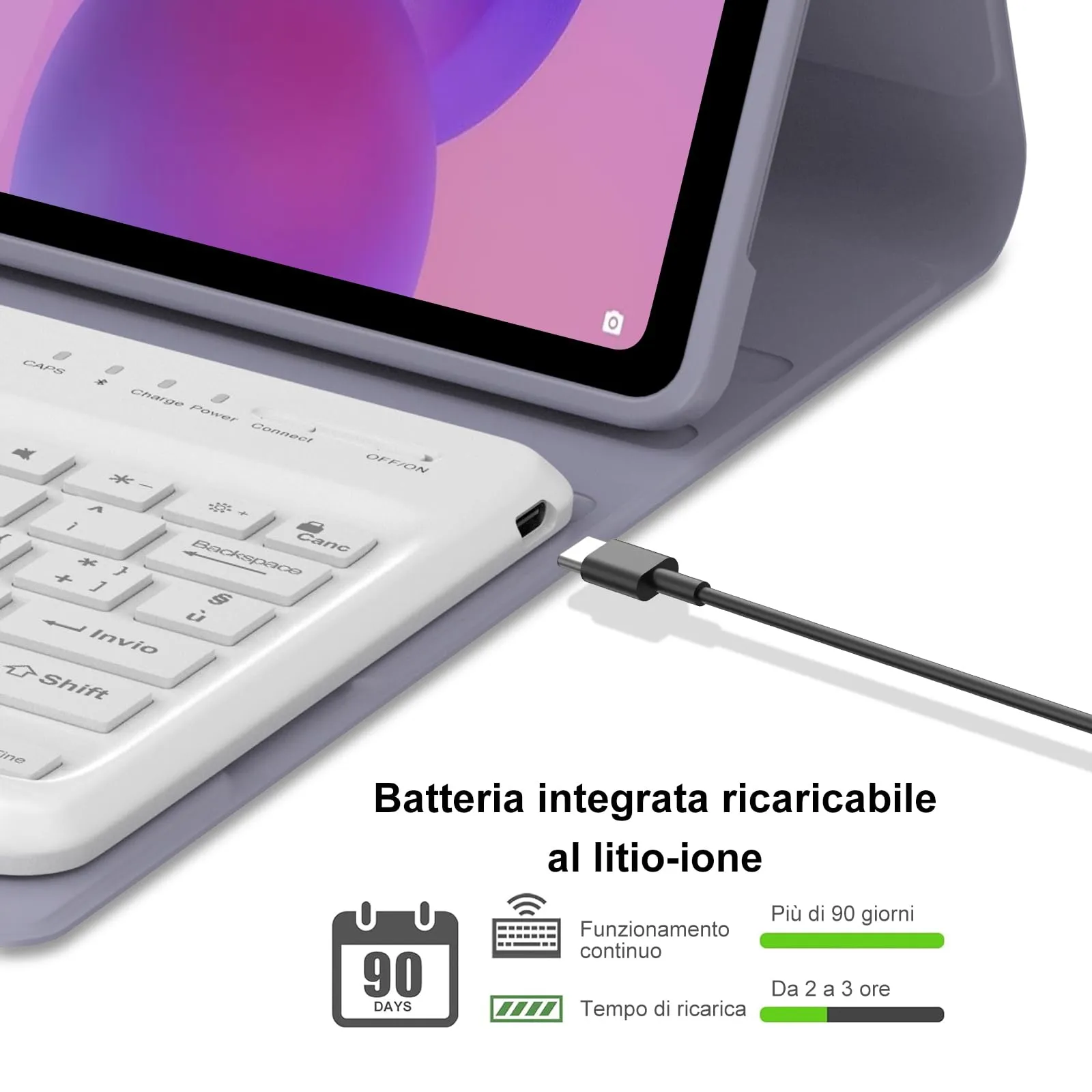 FOGARI Per Lenovo Idea Tab Plus 2025 12.1 Pollici Cover Tastiera - immagine 4