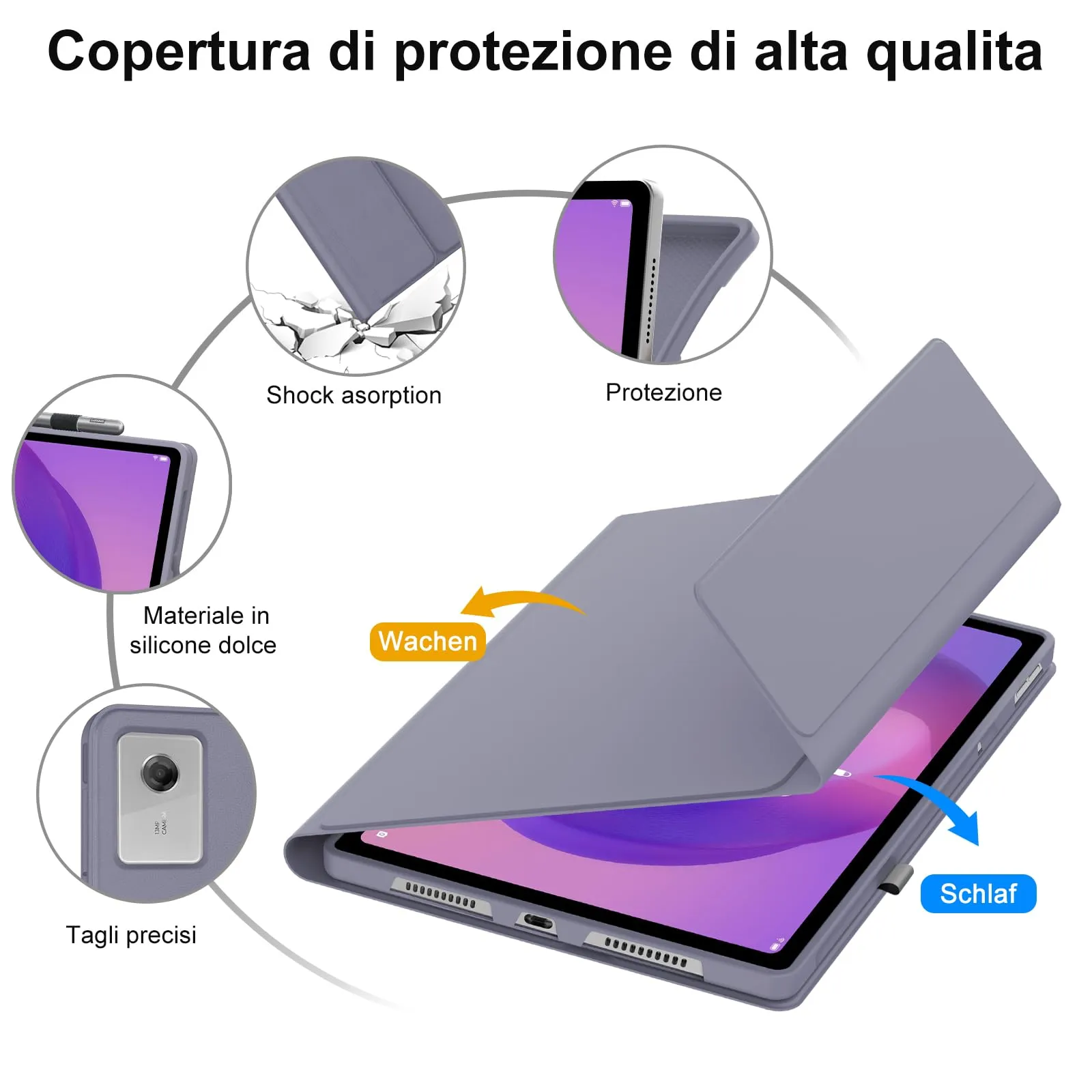 FOGARI Per Lenovo Idea Tab Plus 2025 12.1 Pollici Cover Tastiera - immagine 5