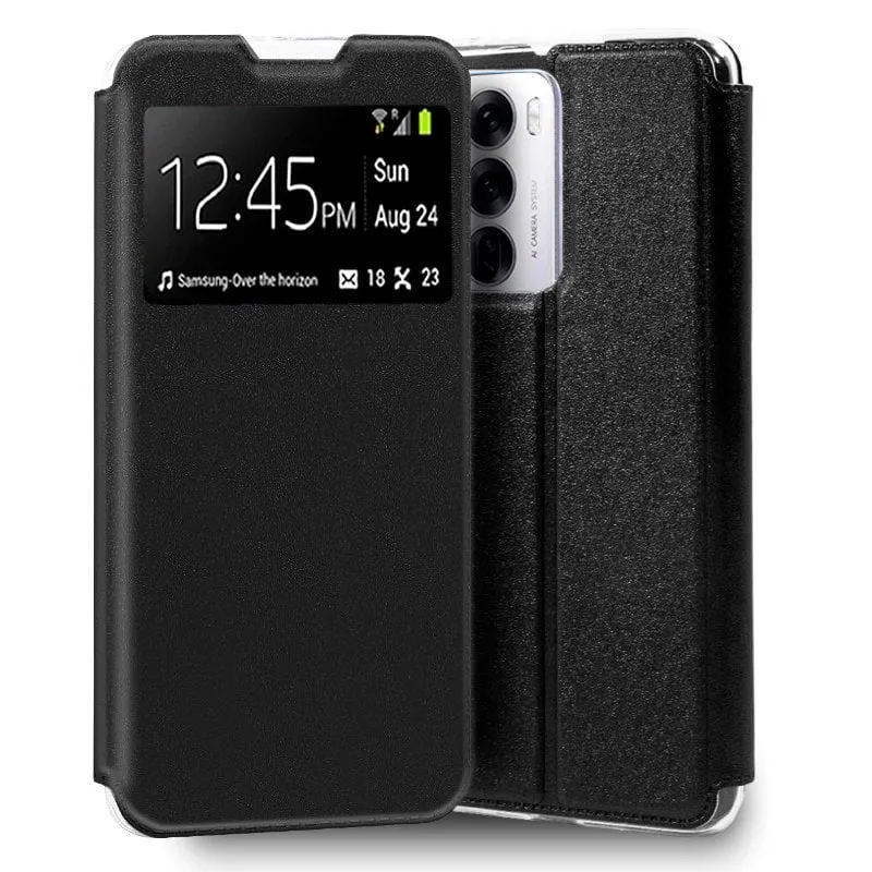 Cool Flip Cover Custodia a libro liscia nera per OPPO Reno12 5G - immagine 1