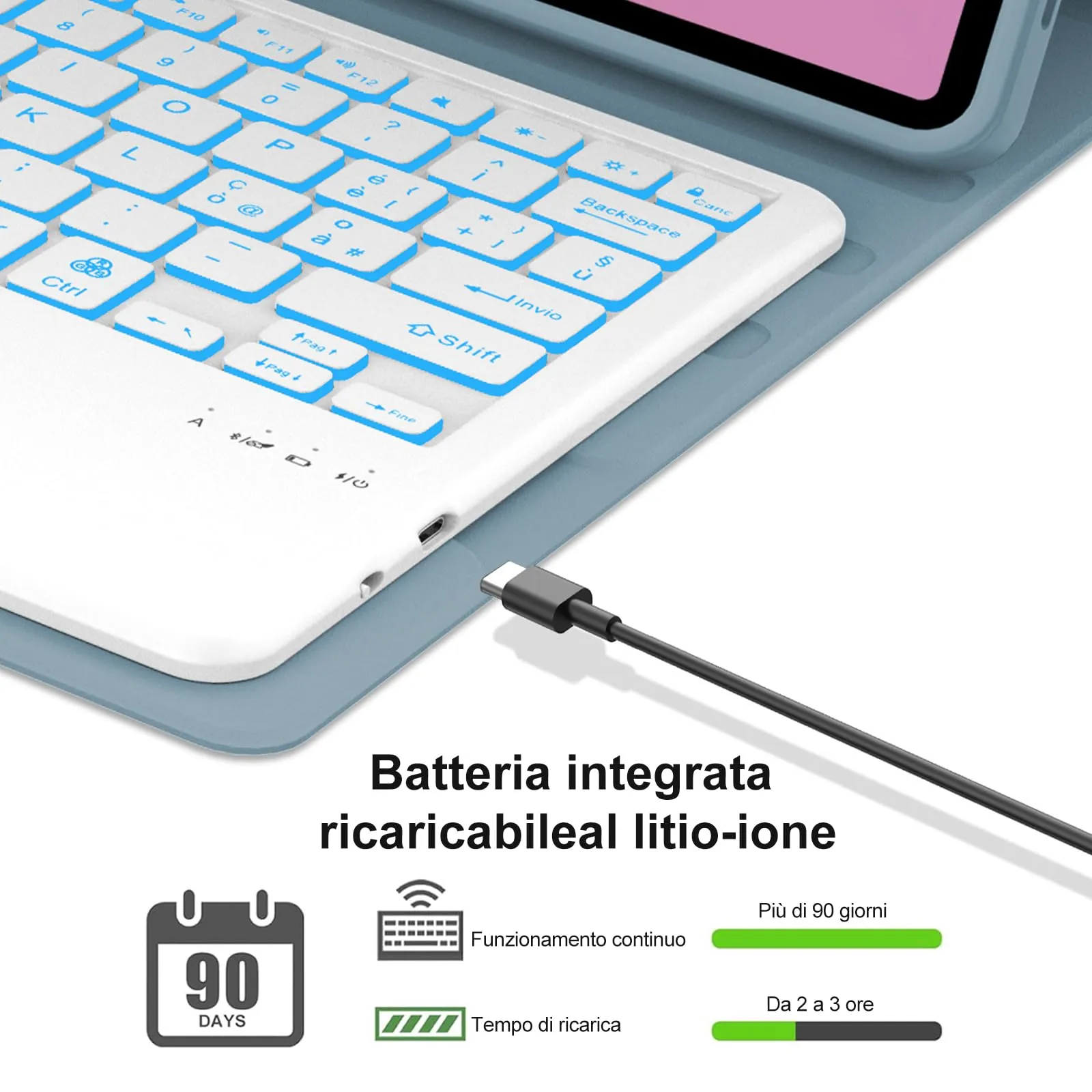 FOGARI Per Lenovo Idea Tab Pro 2025 12.7 Pollici Cover Tastiera - immagine 4