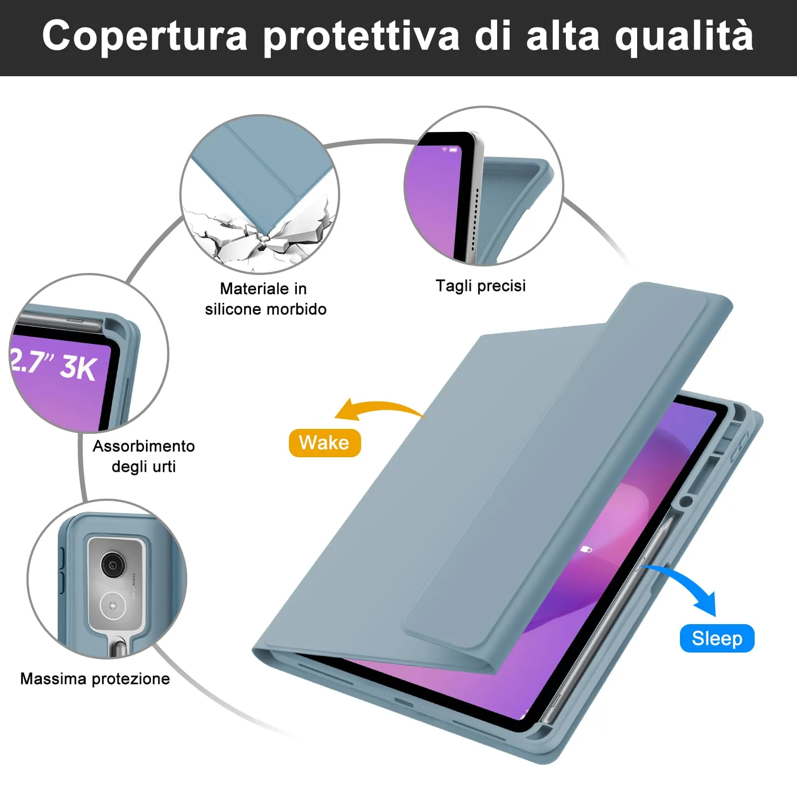 FOGARI Per Lenovo Idea Tab Pro 2025 12.7 Pollici Cover Tastiera - immagine 7