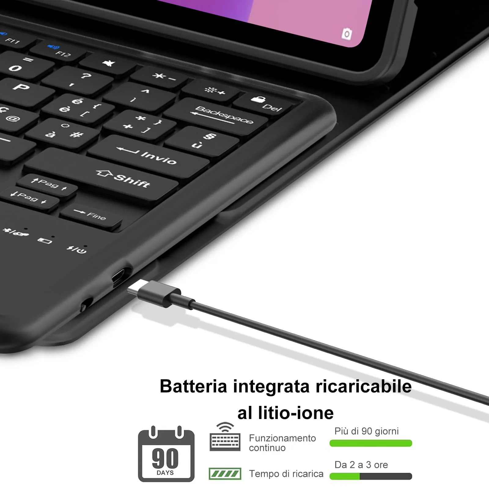 FOGARI Per Lenovo Idea Tab Plus 2025 12.1 Pollici Cover Tastiera - immagine 4