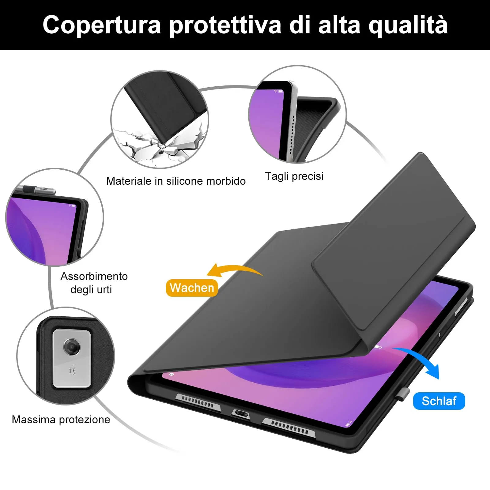 FOGARI Per Lenovo Idea Tab Plus 2025 12.1 Pollici Cover Tastiera - immagine 6