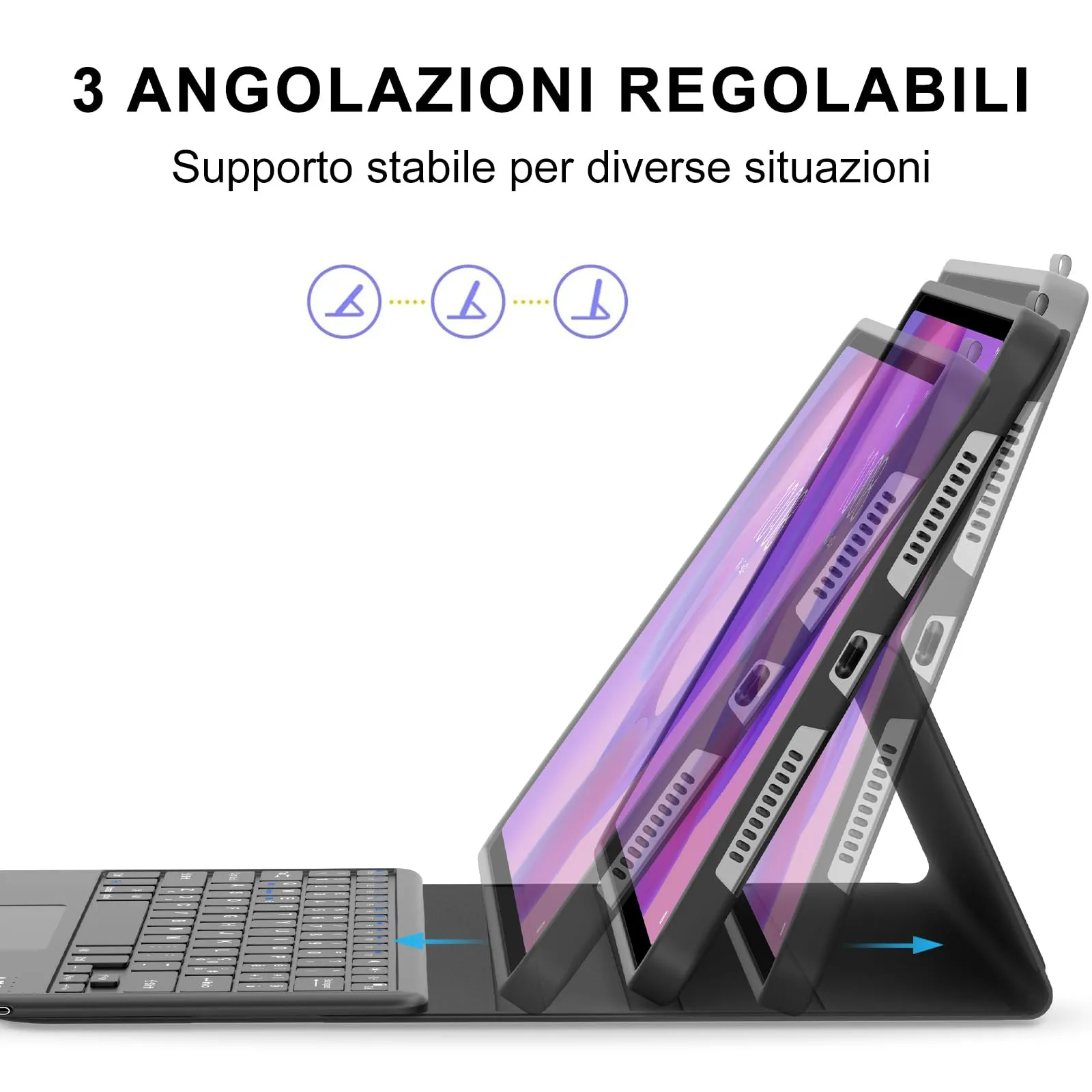 FOGARI Per Lenovo Idea Tab Plus 2025 12.1 Pollici Cover Tastiera - immagine 7