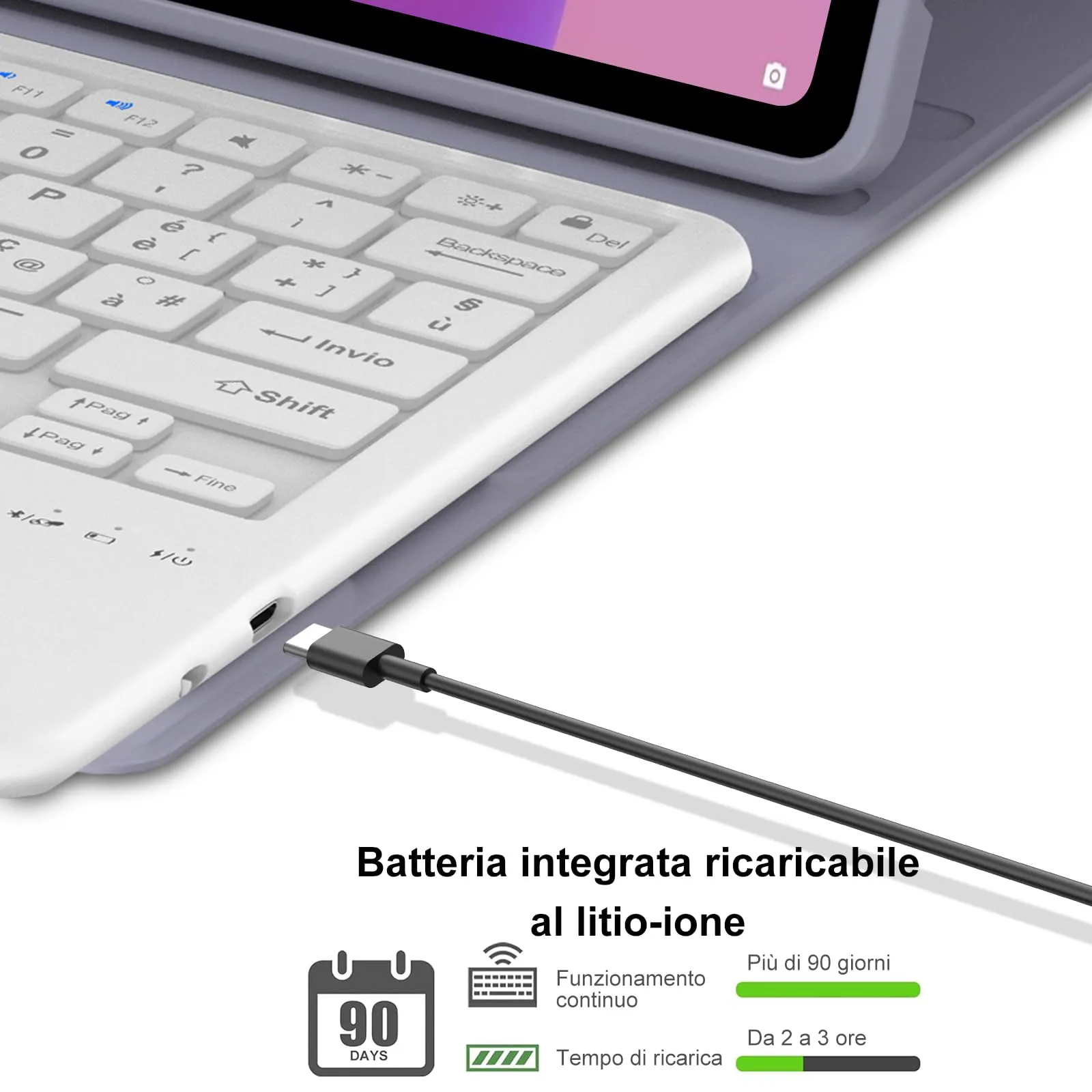 FOGARI Per Lenovo Idea Tab Plus 2025 12.1 Pollici Cover Tastiera - immagine 4