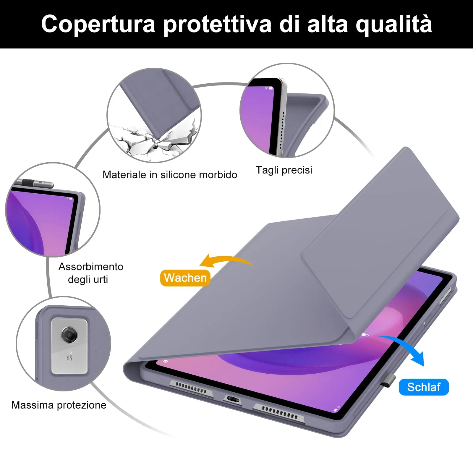 FOGARI Per Lenovo Idea Tab Plus 2025 12.1 Pollici Cover Tastiera - immagine 6