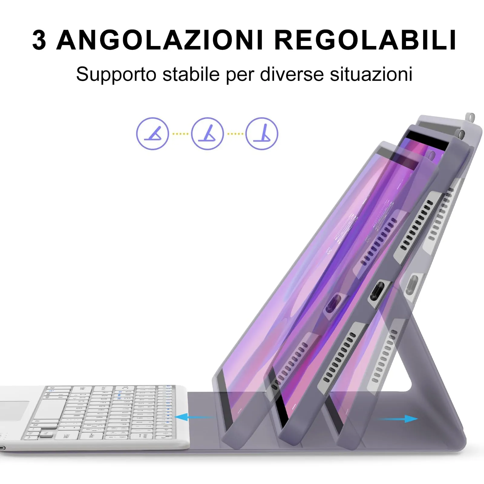 FOGARI Per Lenovo Idea Tab Plus 2025 12.1 Pollici Cover Tastiera - immagine 7