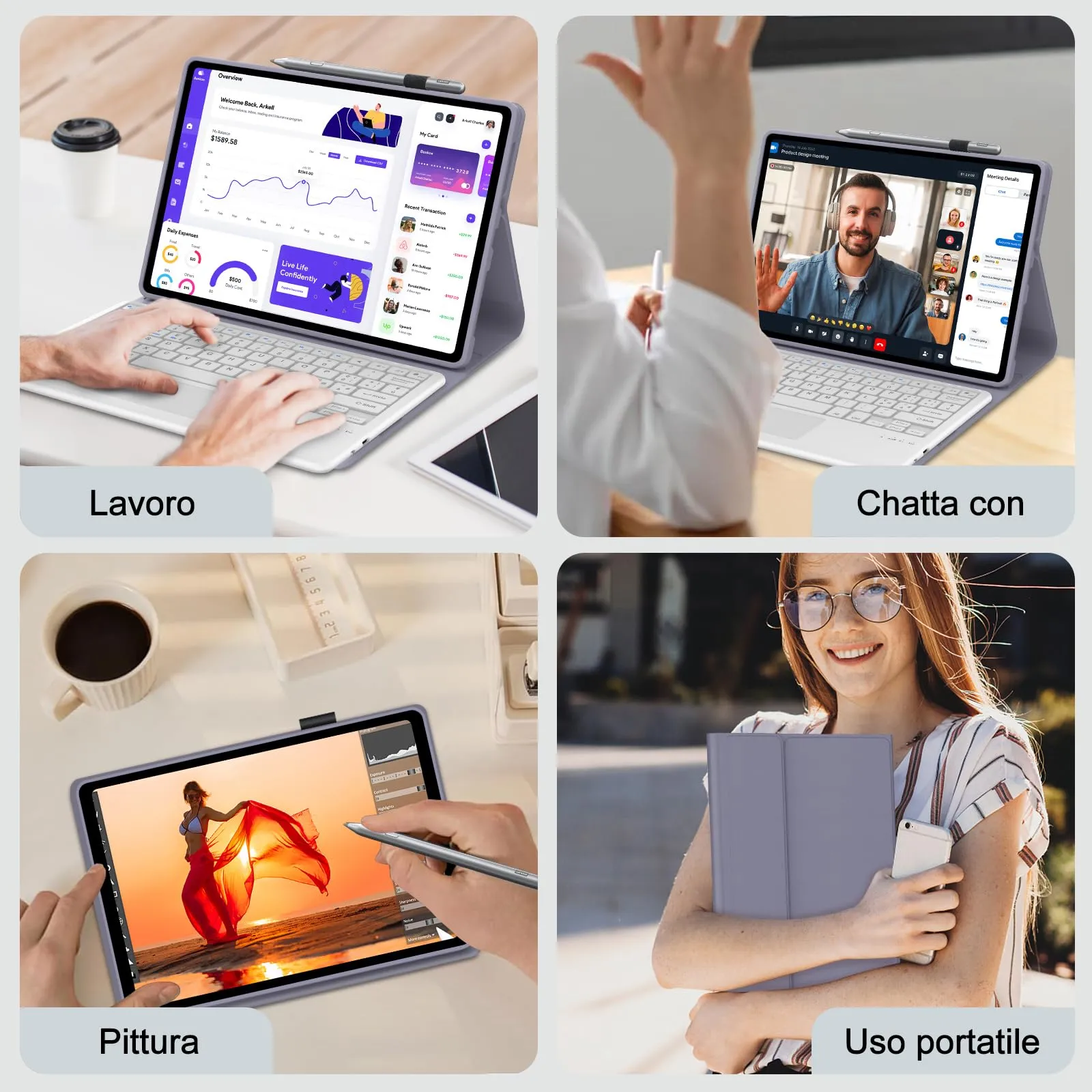 FOGARI Per Lenovo Idea Tab Plus 2025 12.1 Pollici Cover Tastiera - immagine 9