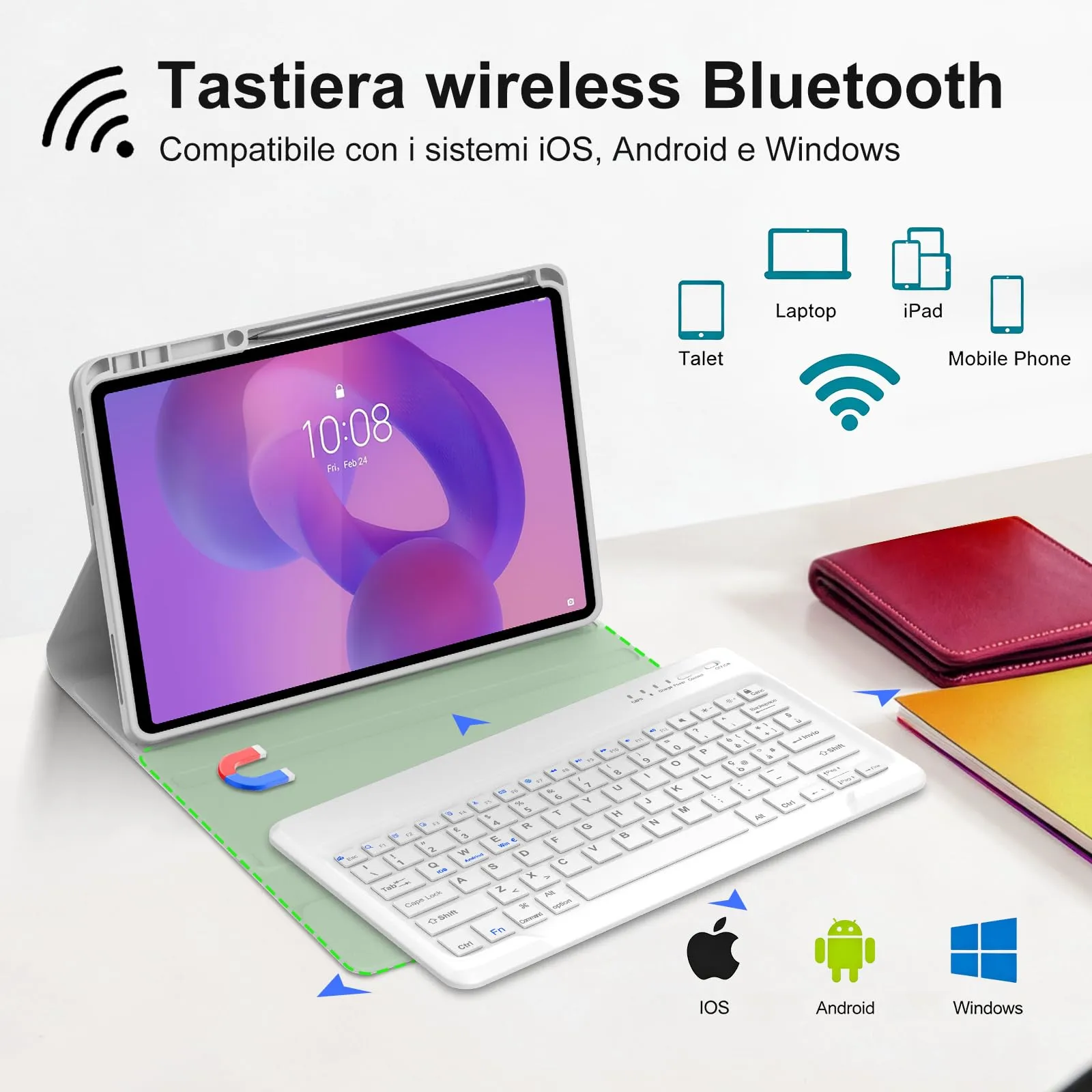 FOGARI Per Lenovo Idea Tab Pro 2025 12.7 Pollici Cover Tastiera - immagine 3