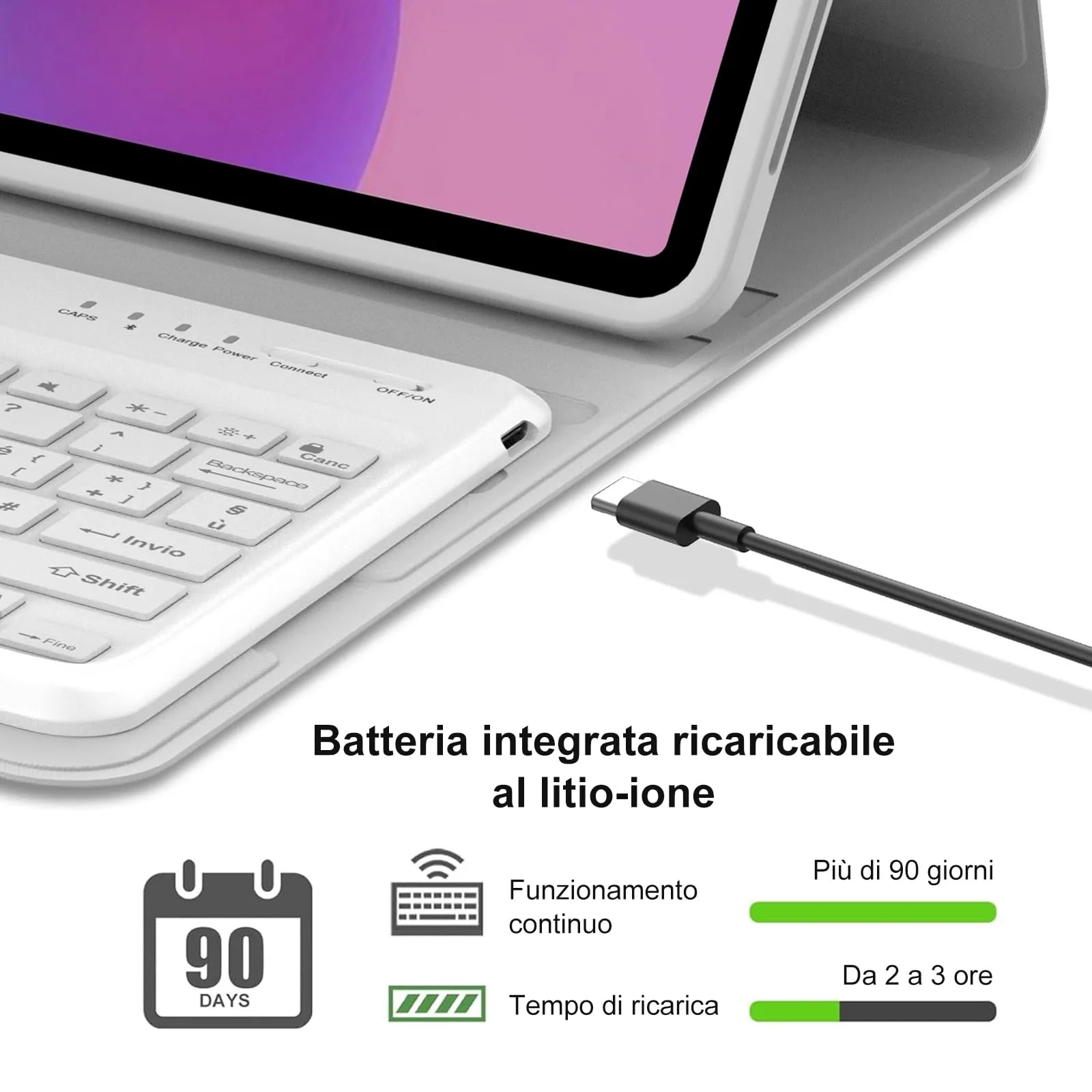 FOGARI Per Lenovo Idea Tab Pro 2025 12.7 Pollici Cover Tastiera - immagine 4
