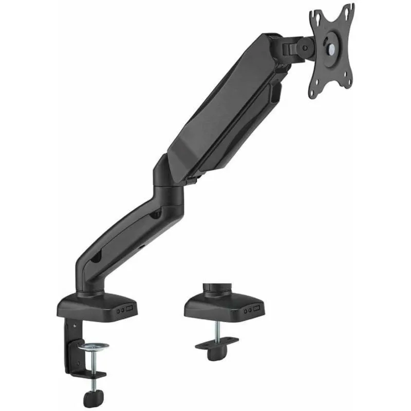 AISENS Pro Supporto da tavolo girevole e inclinabile con contrappeso per monitor/TV 9 kg (3 perni, 1 braccio) da 17-32, Nero - immagine 1