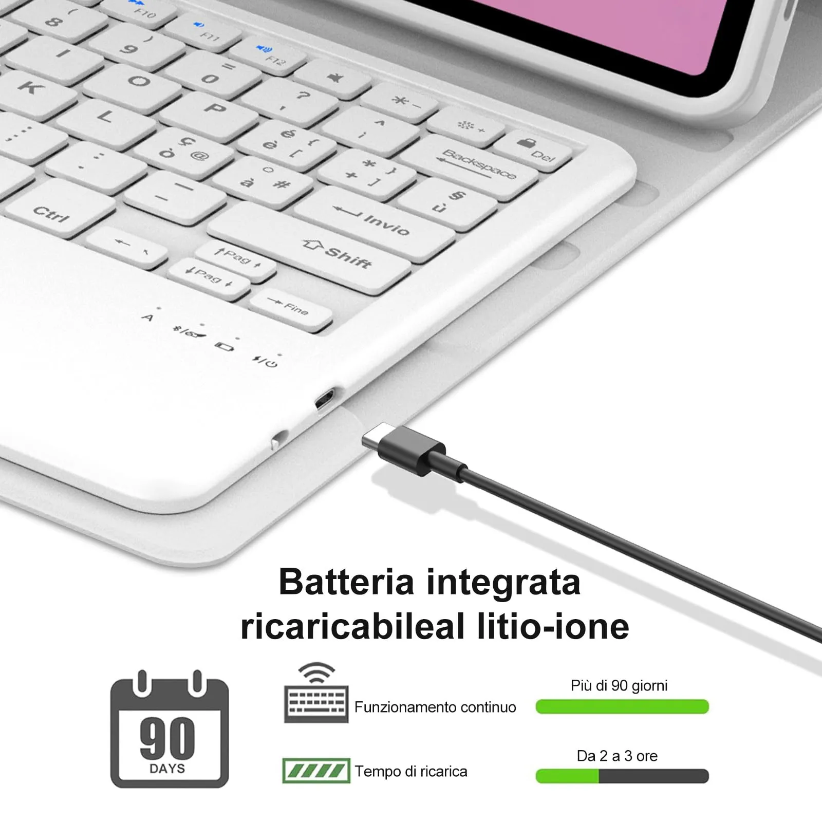 FOGARI Per Lenovo Idea Tab Pro 2025 12.7 Pollici Cover Tastiera - immagine 4
