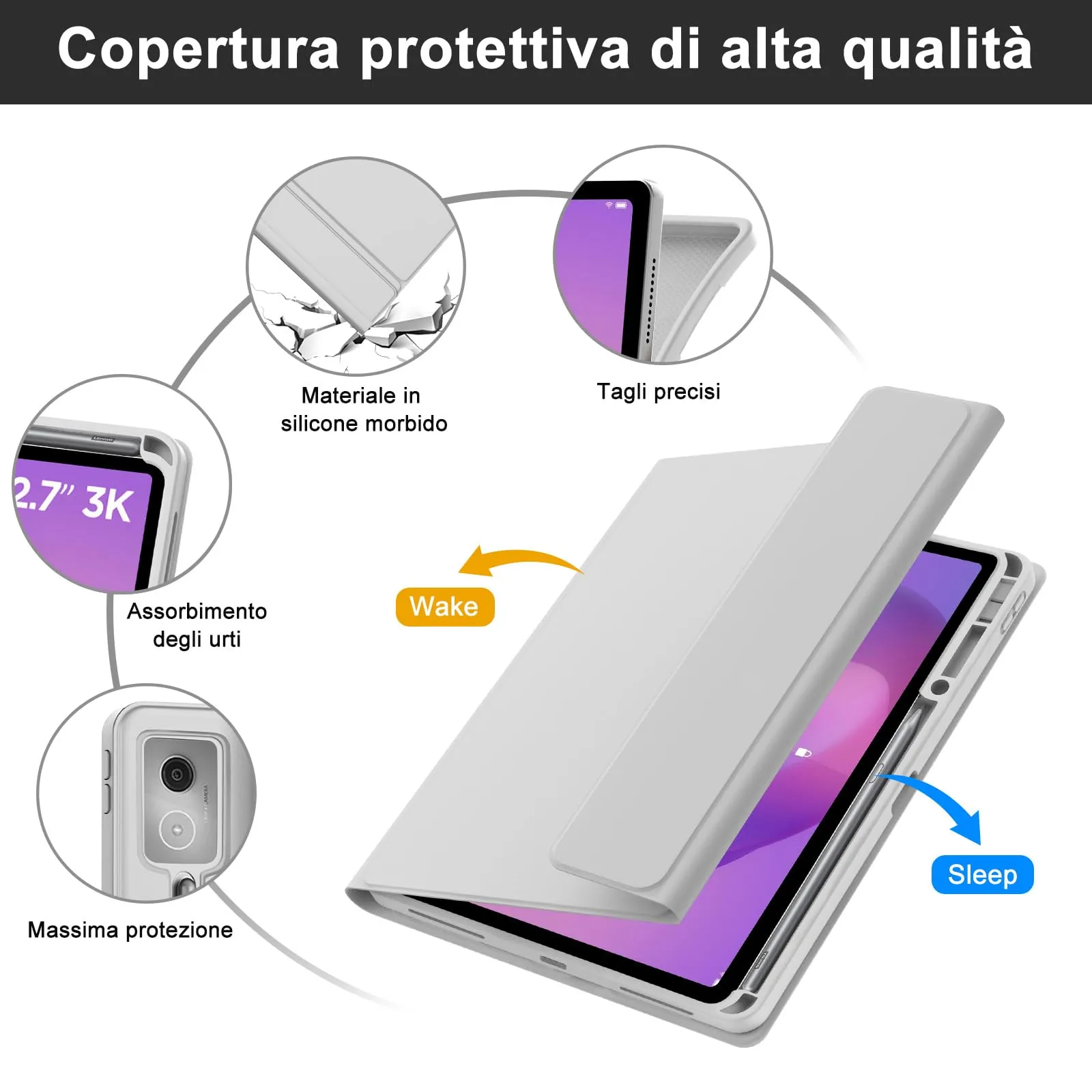 FOGARI Per Lenovo Idea Tab Pro 2025 12.7 Pollici Cover Tastiera - immagine 6