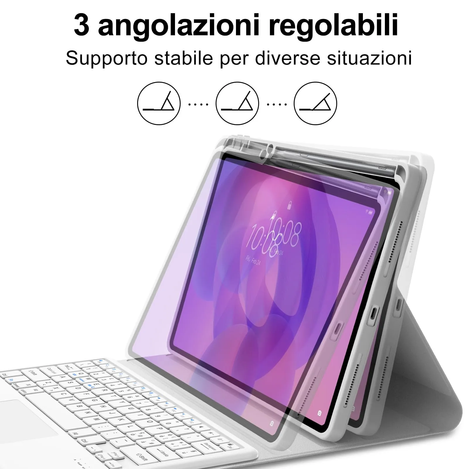 FOGARI Per Lenovo Idea Tab Pro 2025 12.7 Pollici Cover Tastiera - immagine 7
