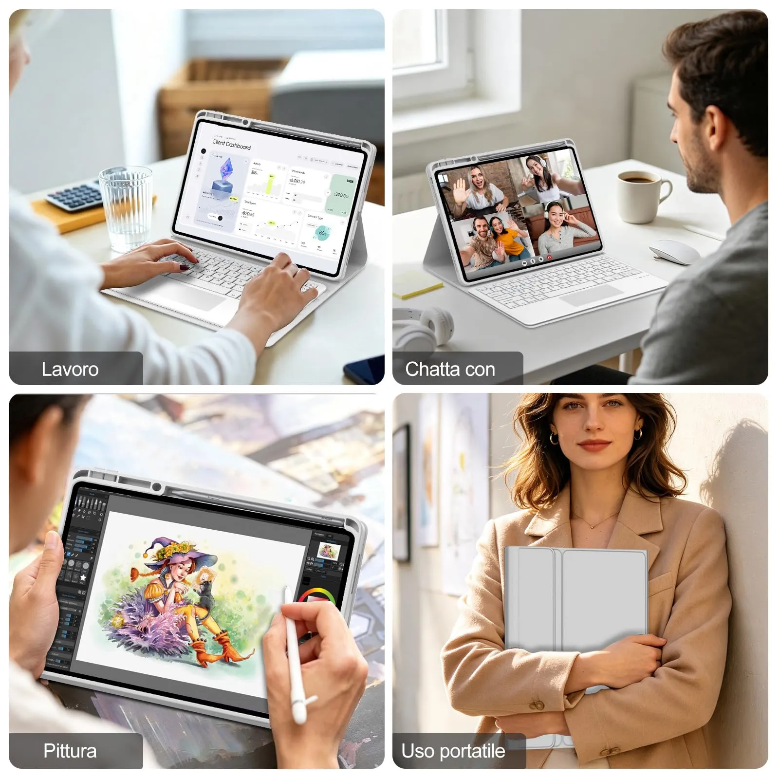 FOGARI Per Lenovo Idea Tab Pro 2025 12.7 Pollici Cover Tastiera - immagine 9