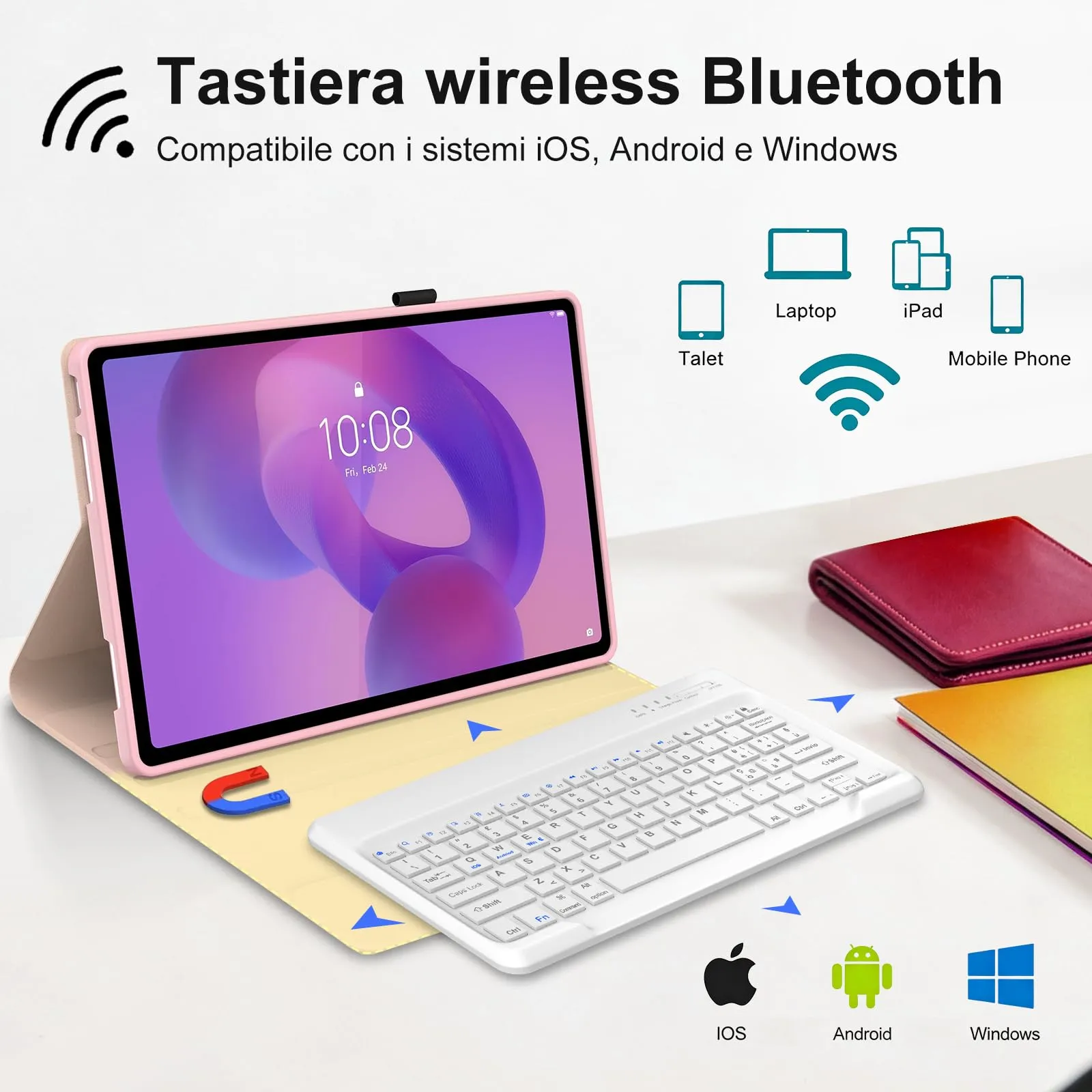 FOGARI Per Lenovo Idea Tab Plus 2025 12.1 Pollici Cover Tastiera - immagine 3