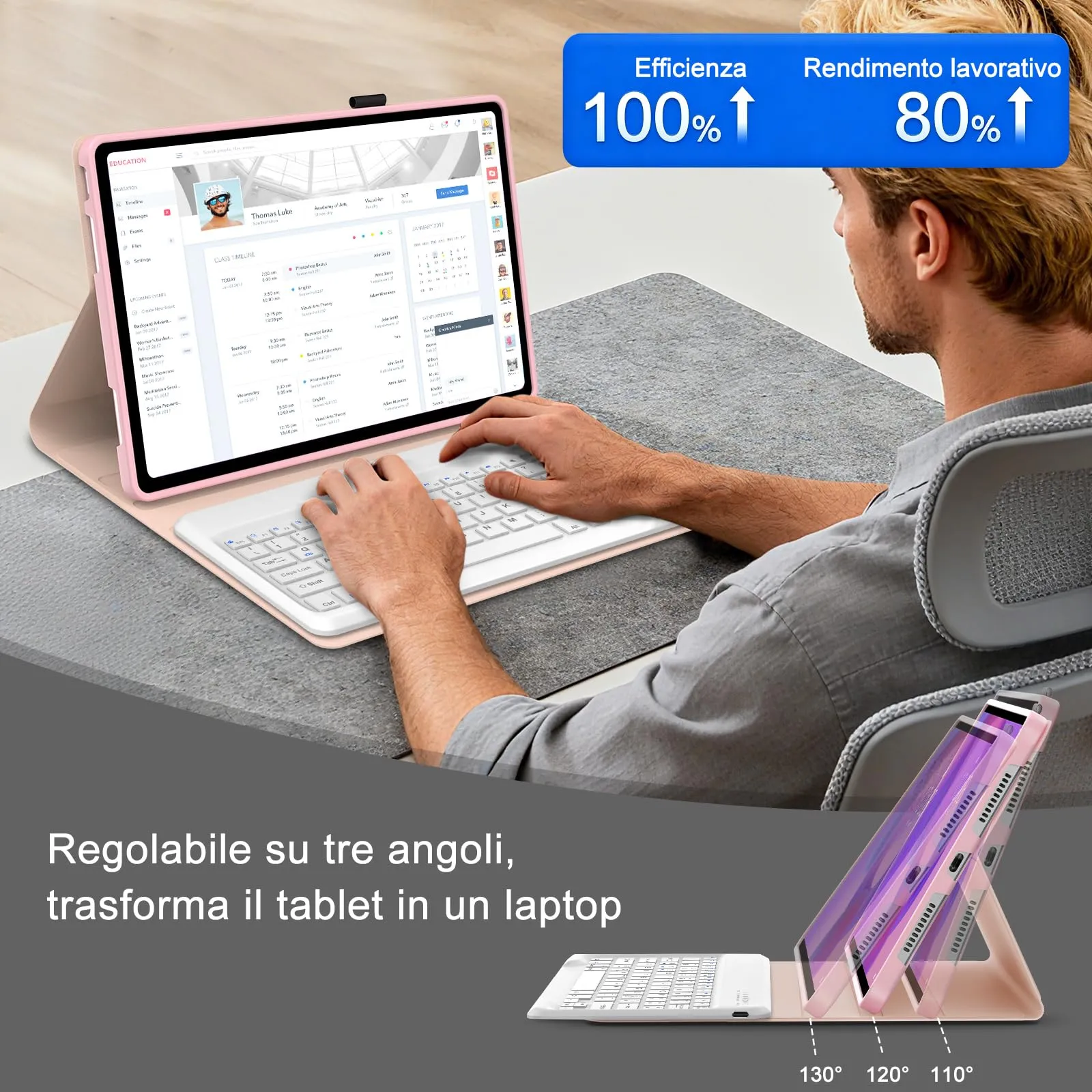 FOGARI Per Lenovo Idea Tab Plus 2025 12.1 Pollici Cover Tastiera - immagine 7