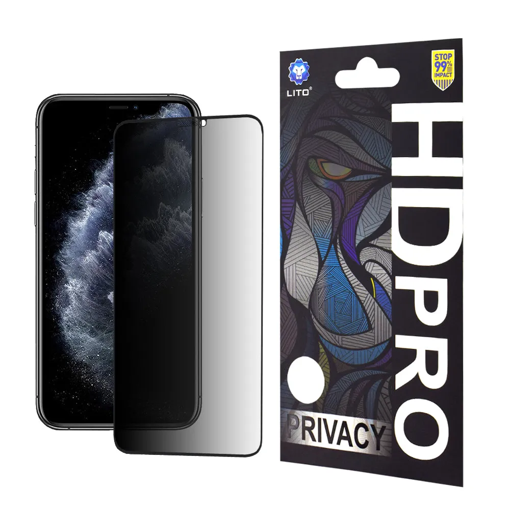 Pellicola Protettiva Schermo Privacy Lito HD Pro per Apple iPhone 11 Pro Max / XS Max, Vetro Temperato, Full Glue - immagine 1