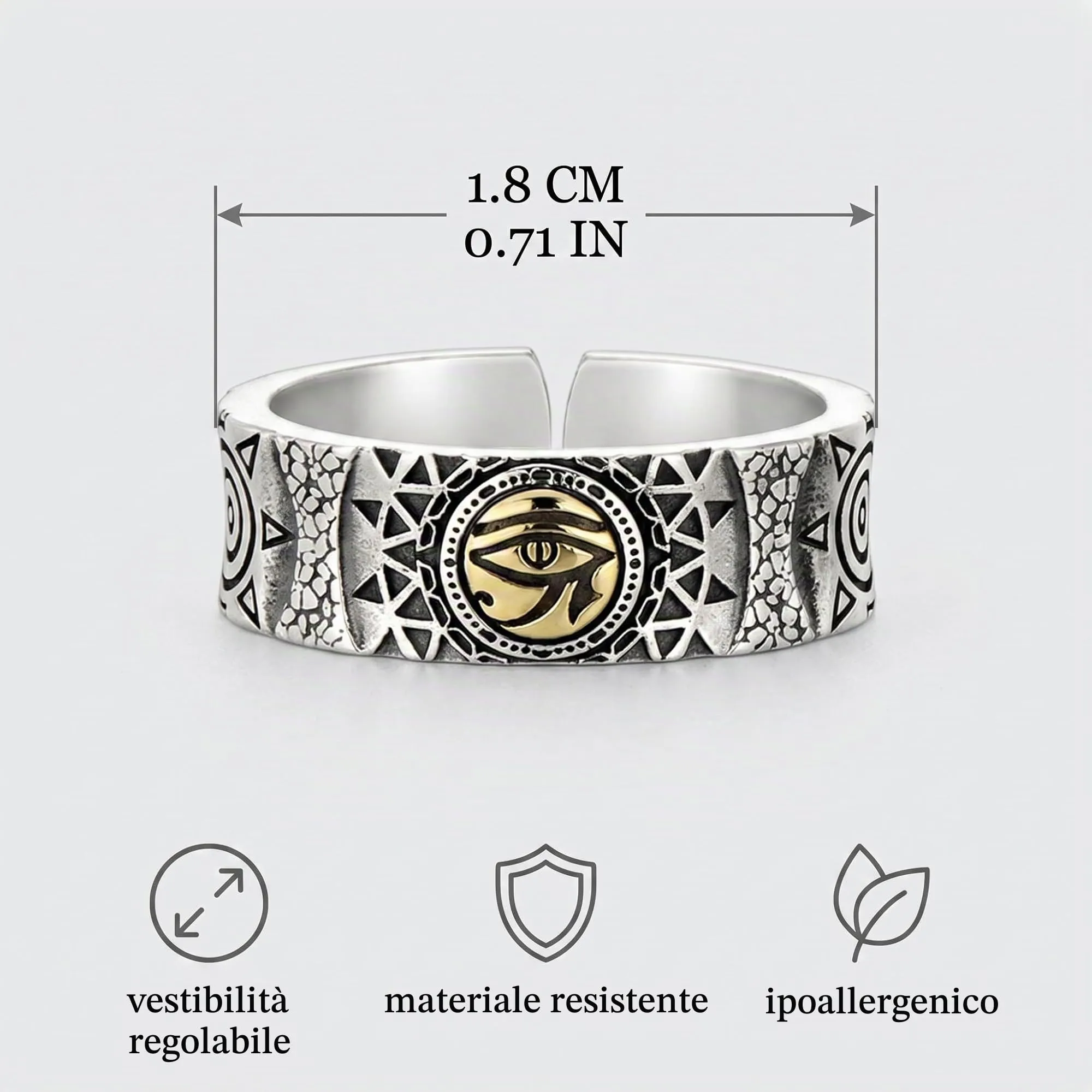 LAPQOS Anelli da uomo,2 anelli vintage in argento - immagine 2