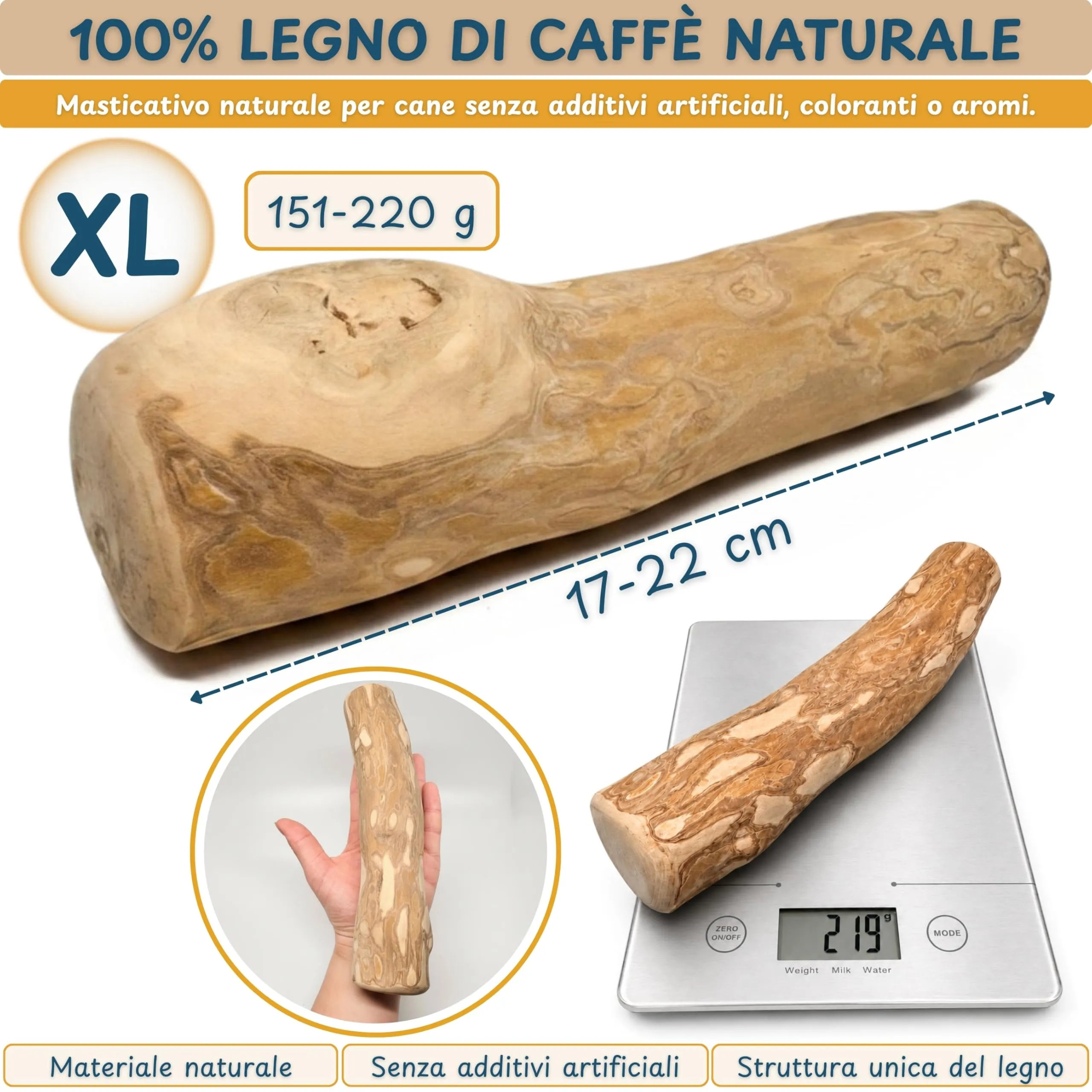 Wildeers Legno di Caffè per Cani, Resistente, Taglia XL, 17-22 cm, 2 Pezzi - immagine 4