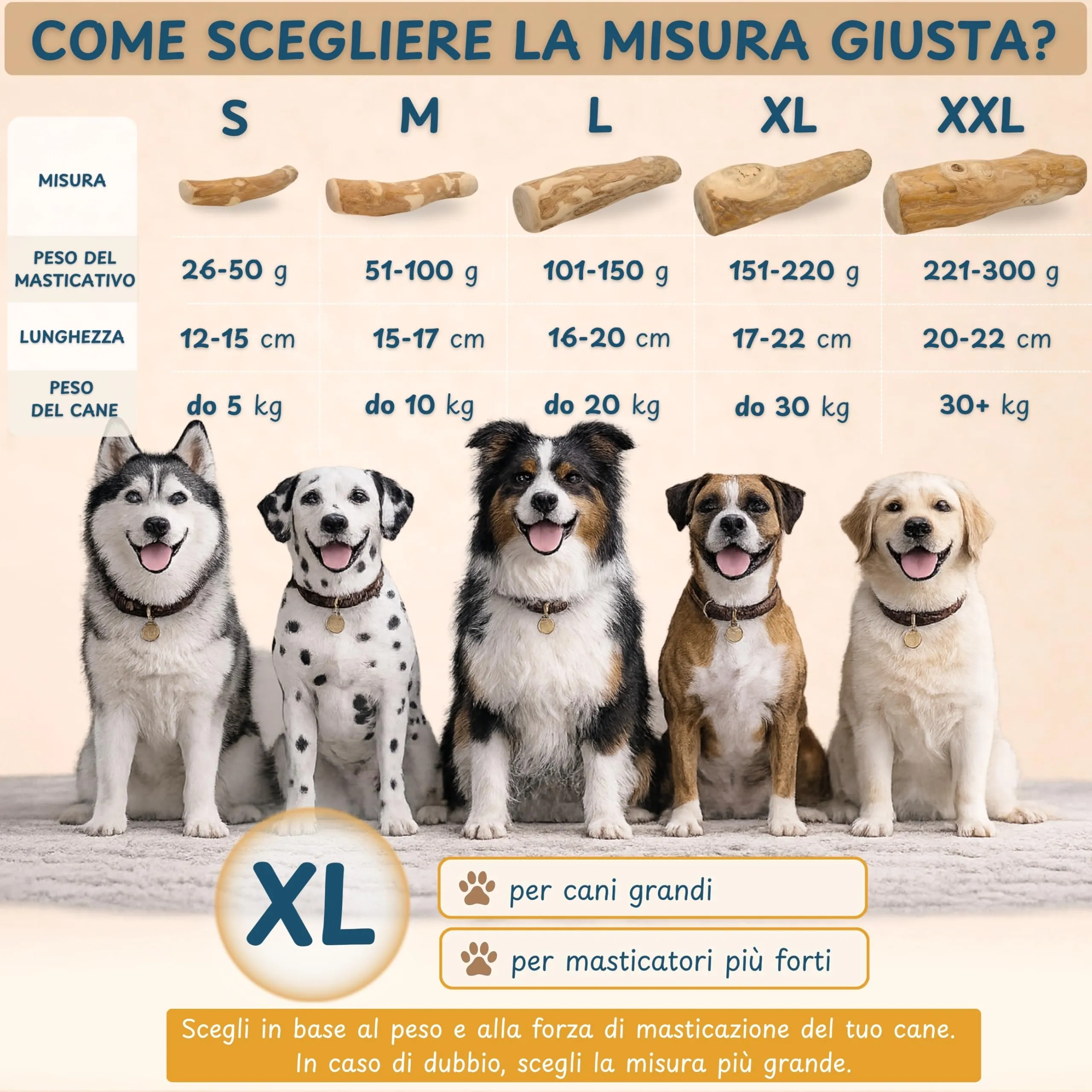 Wildeers Legno di Caffè per Cani, Resistente, Taglia XL, 17-22 cm, 2 Pezzi - immagine 6