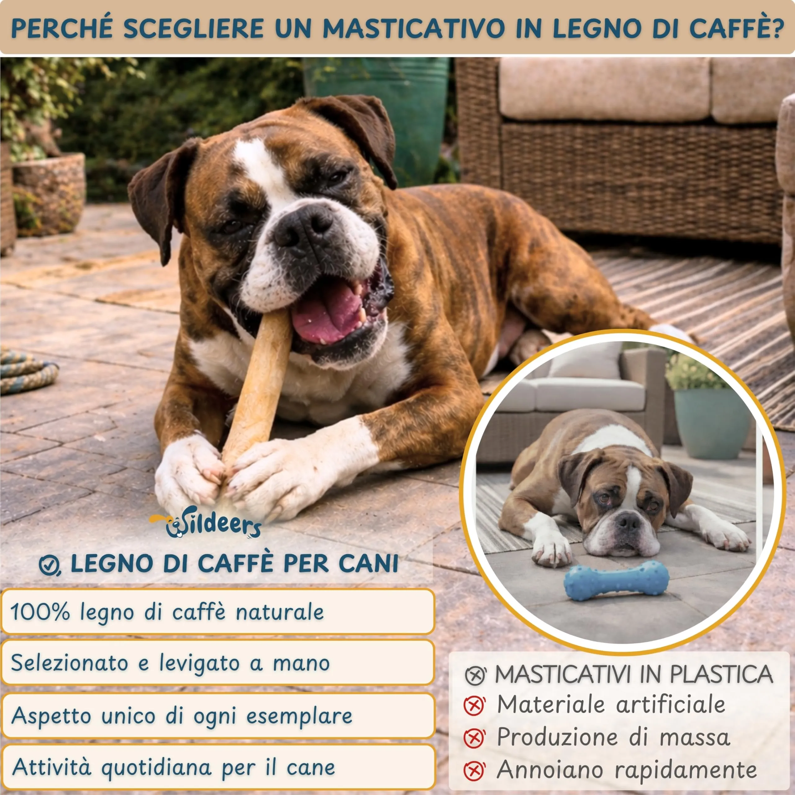 Wildeers Legno di Caffè per Cani, Resistente, Taglia XL, 17-22 cm, 2 Pezzi - immagine 9