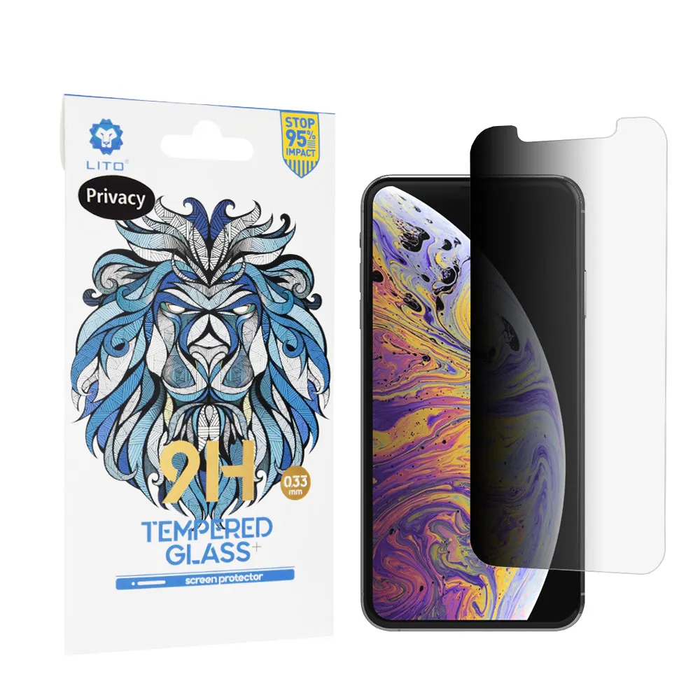Pellicola protettiva per schermo Privacy Lito Classic per Apple iPhone 11 Pro Max / XS Max, Vetro Temperato, Full Glue, 2.5D - immagine 1