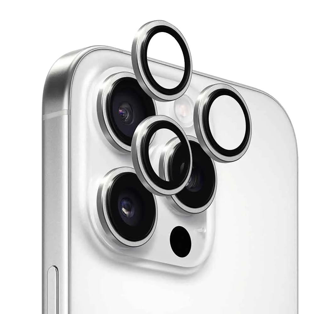 Pellicola protettiva per fotocamera posteriore Anank AR per Apple iPhone 16 Pro Max / 16 Pro, Vetro temperato, Argento - immagine 1