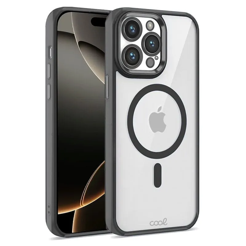 Custodia magnetica trasparente e cool con bordo nero per iPhone 16 Pro - immagine 1