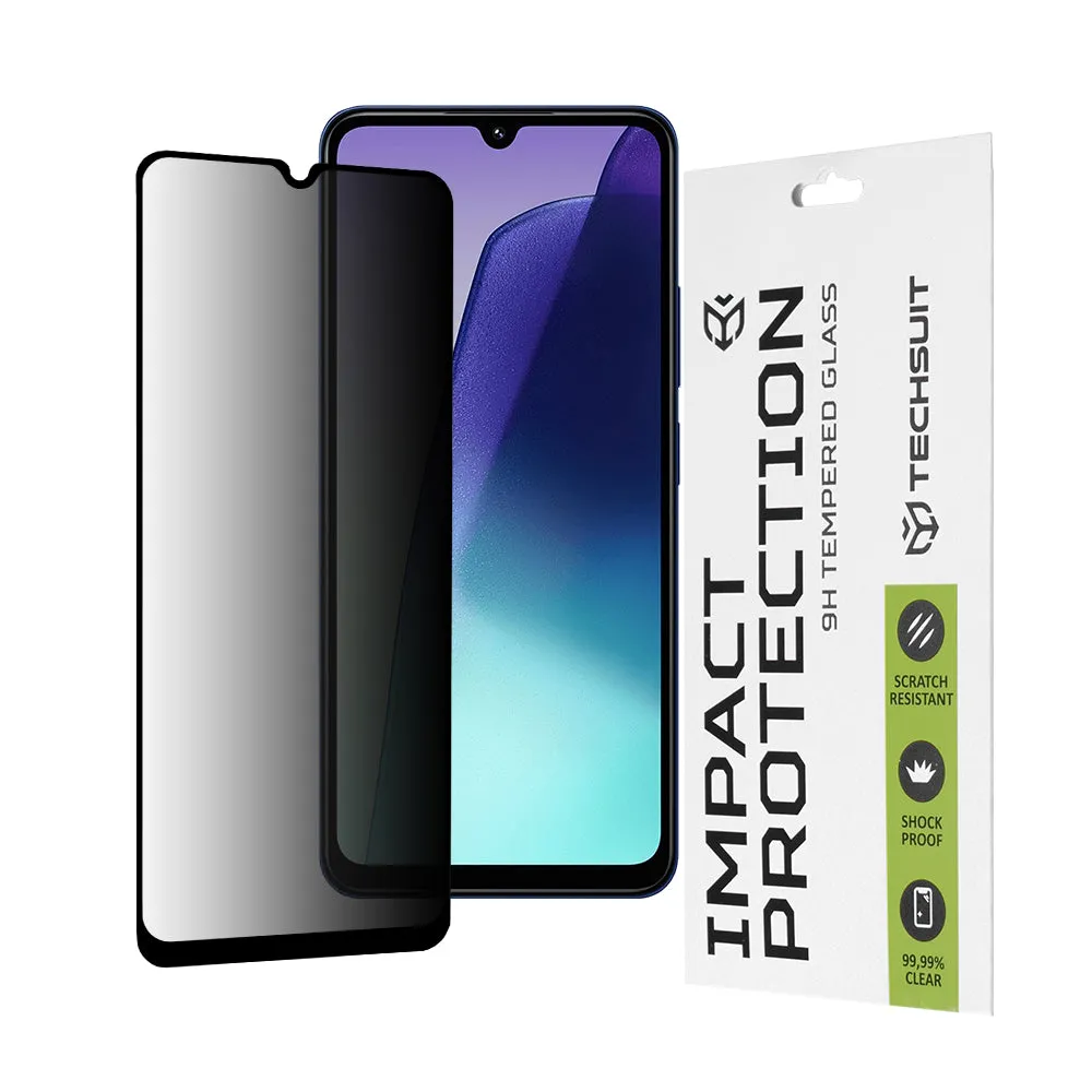 Pellicola protettiva per schermo Privacy Techsuit per Xiaomi Redmi A5 4G (Regionale) / 14C / Poco C75, Vetro Temperato, Full Glue, 111D - immagine 1