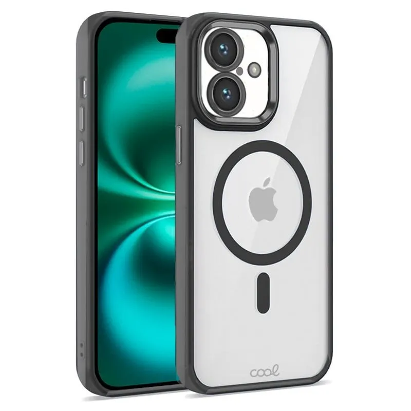 Custodia magnetica trasparente e cool con bordo nero per iPhone 16 Plus - immagine 1