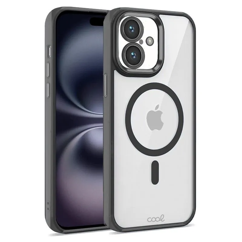 Custodia magnetica trasparente e cool con bordo nero per iPhone 16 - immagine 1