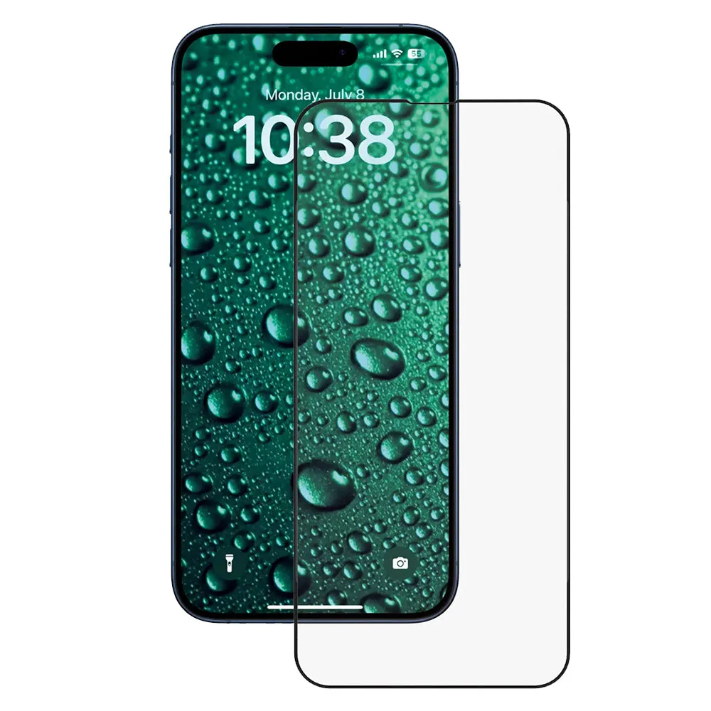 Pellicola protettiva per schermo Anank 3X Rinforzata Invisibile per Apple iPhone 16 Pro Max, Vetro Temperato, Colla Completa, 3D, Nera - immagine 1